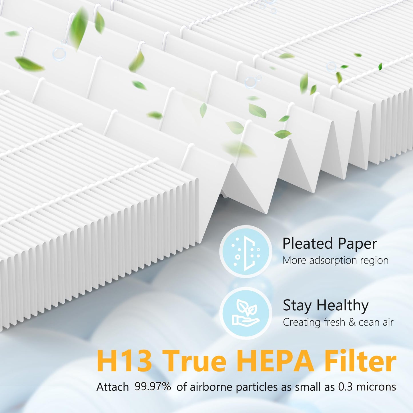 APH3000 Replacement Filter Compatible with KNKA APH3000 Air Purifier, H13 True HEPA, Activated Carbon Filter, 4 Pack