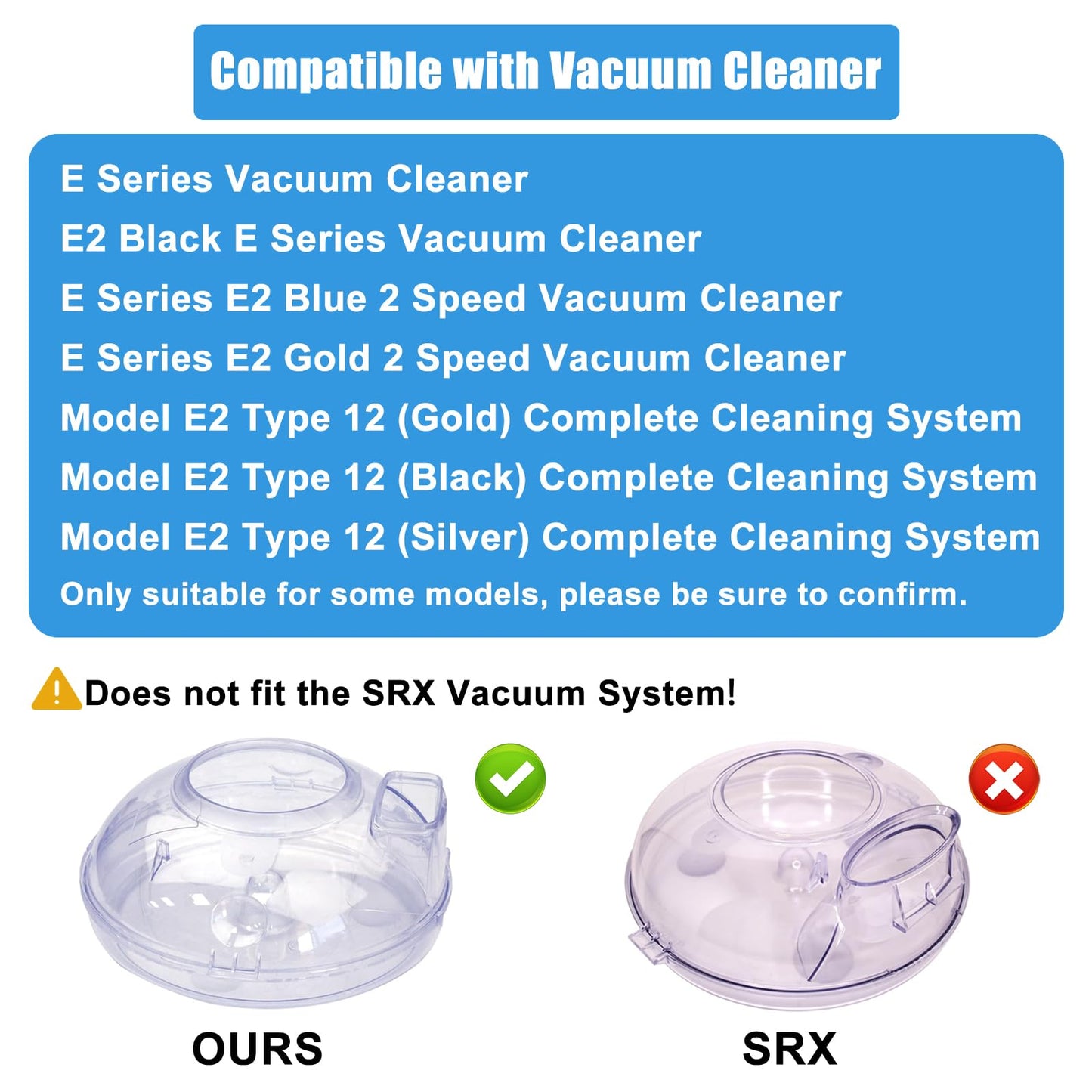2 1/2 Quart Water Pan (Basin) for Rainbow Vacuum Cleaner E2 Type 12 Transparent Vacuum Water Pan