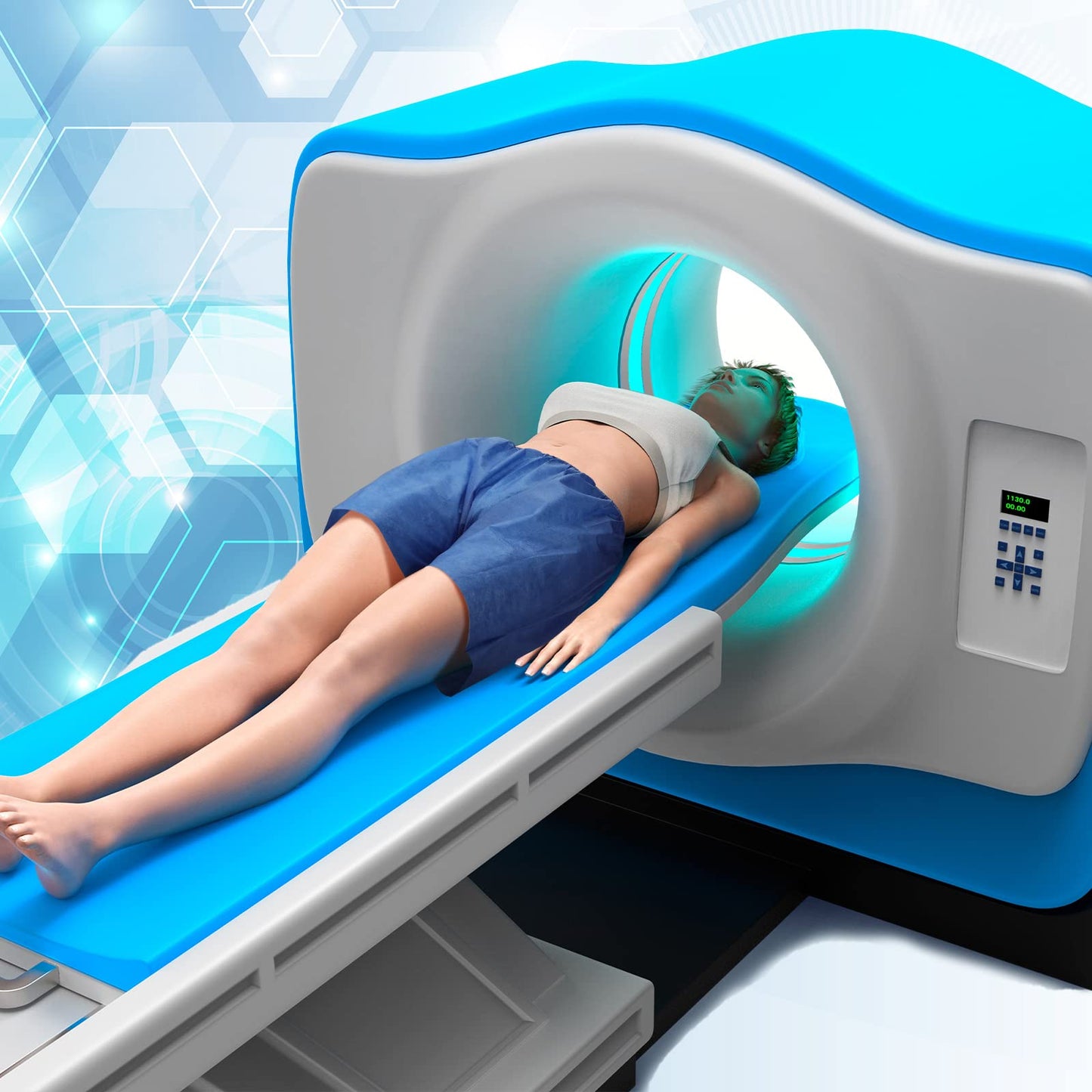 100 Pcs Disposable Exam Shorts Medical Patient Short Unisex Exam Wear Non Woven with Elastic Waistband Large Bottoms for Examination Massage Spray Tan Spa(Blue)