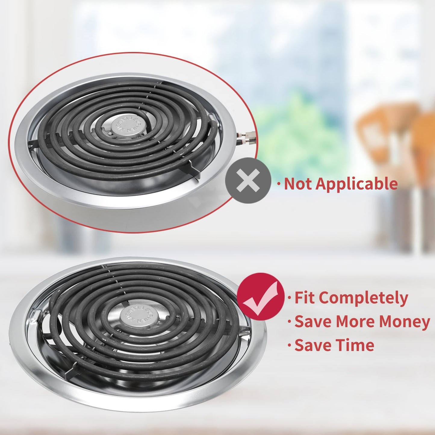 COZZIVITA GE Drip Pans and Stove Burner Element Unit Set, Perfectly Fit WB30M1 & WB30M2 -Replacement for GE Hotpoint Stove Top