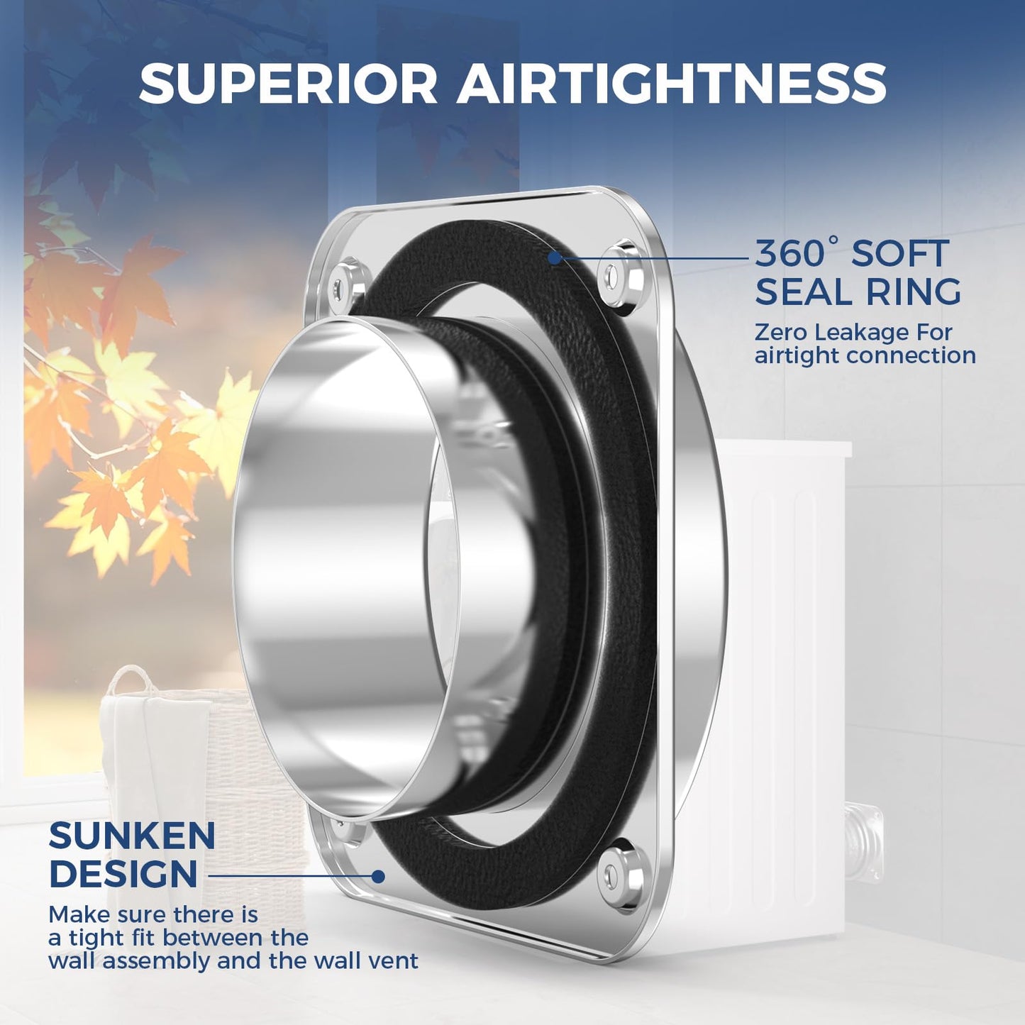 ALORAIR Magnetic Dryer Vent Connector Kit | DV180 Airtight Seal Dryer Vents Coupling | Easy to Clean Quick Connector Including 4 inch Duct Hose and 2 Clamps
