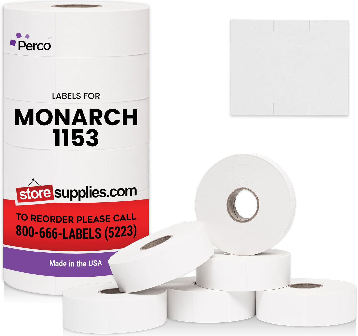 Pricing Labels for Monarch 1153 White - 6,000 Labels w/ 6 Rolls Value Pack, 1 Sleeve - Made in USA