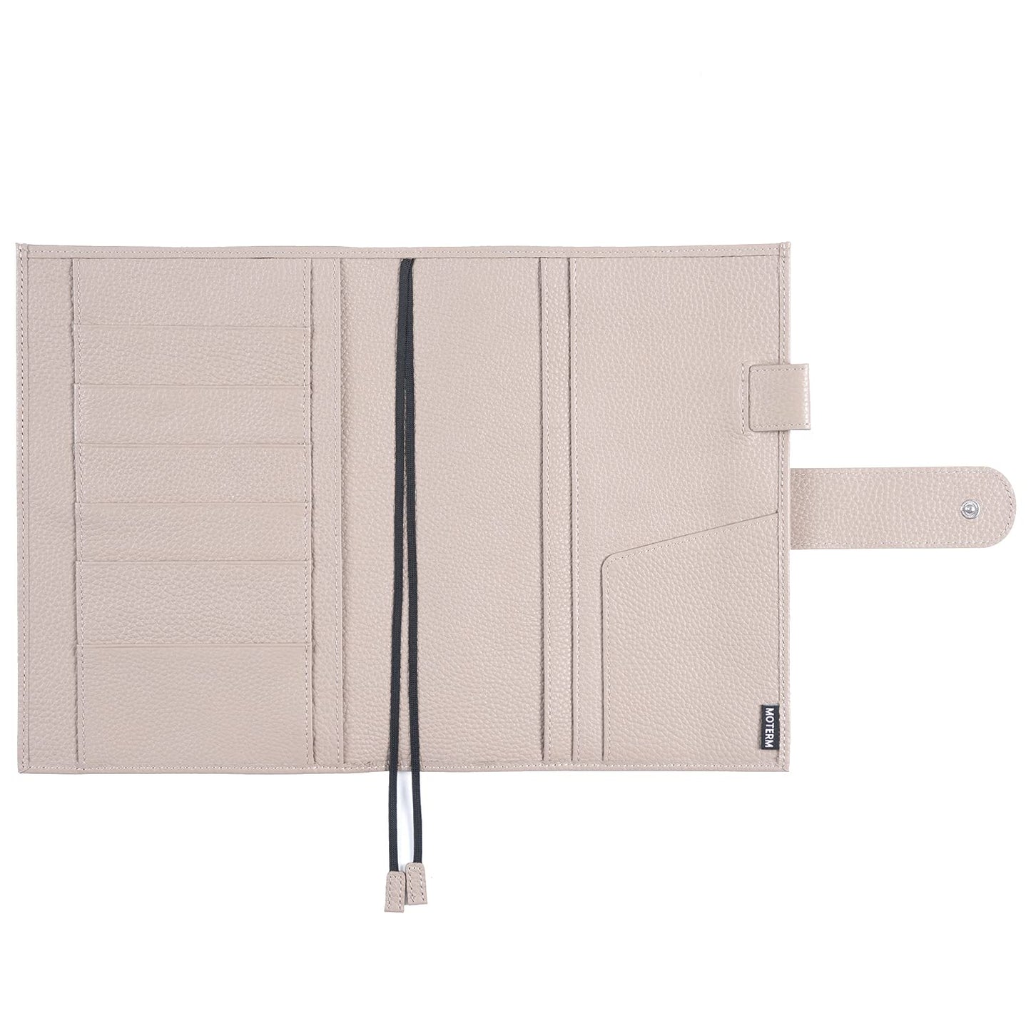 Moterm Leather Cover for Stalogy B6 - with Back Pocket, Pen Loop and Card Slots (Pebbled-Taupe, B6+)