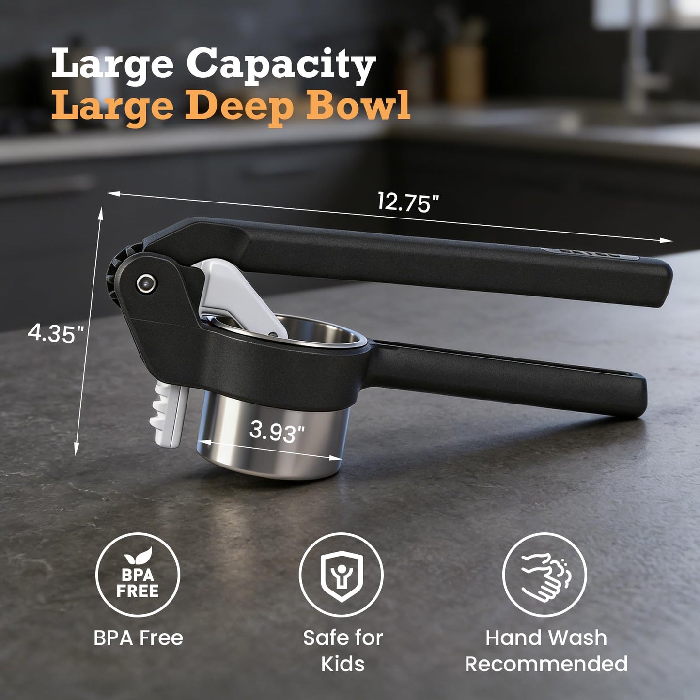 Potato Ricer - Betso Effortless Double-Gear Potato Ricer and Masher - Heavy-Duty Vegetable Press for Perfect Mashed Potatoes, Dishwasher Safe