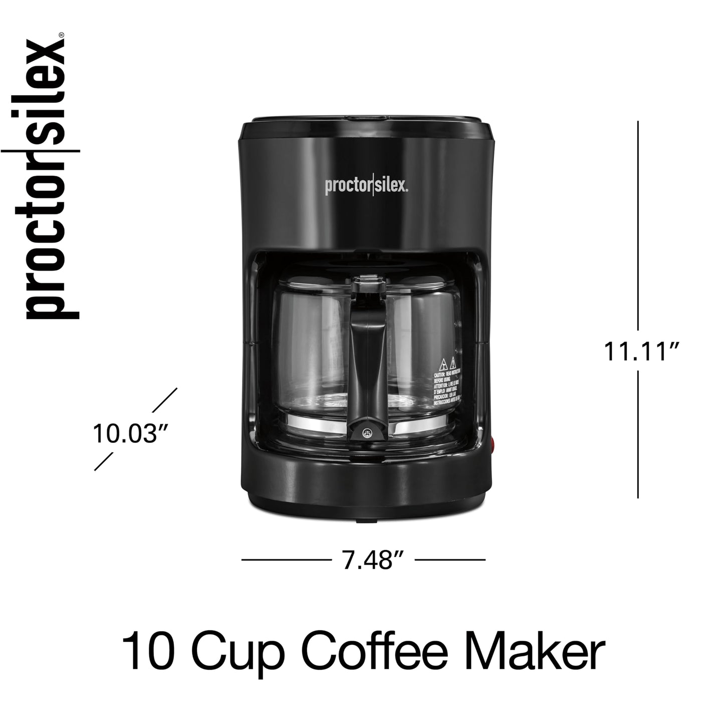 Proctor Silex 10-Cup Coffee Maker, Works with Smart Plugs That Are Compatible with Alexa, Auto Pause and Serve, Black (48351PS)
