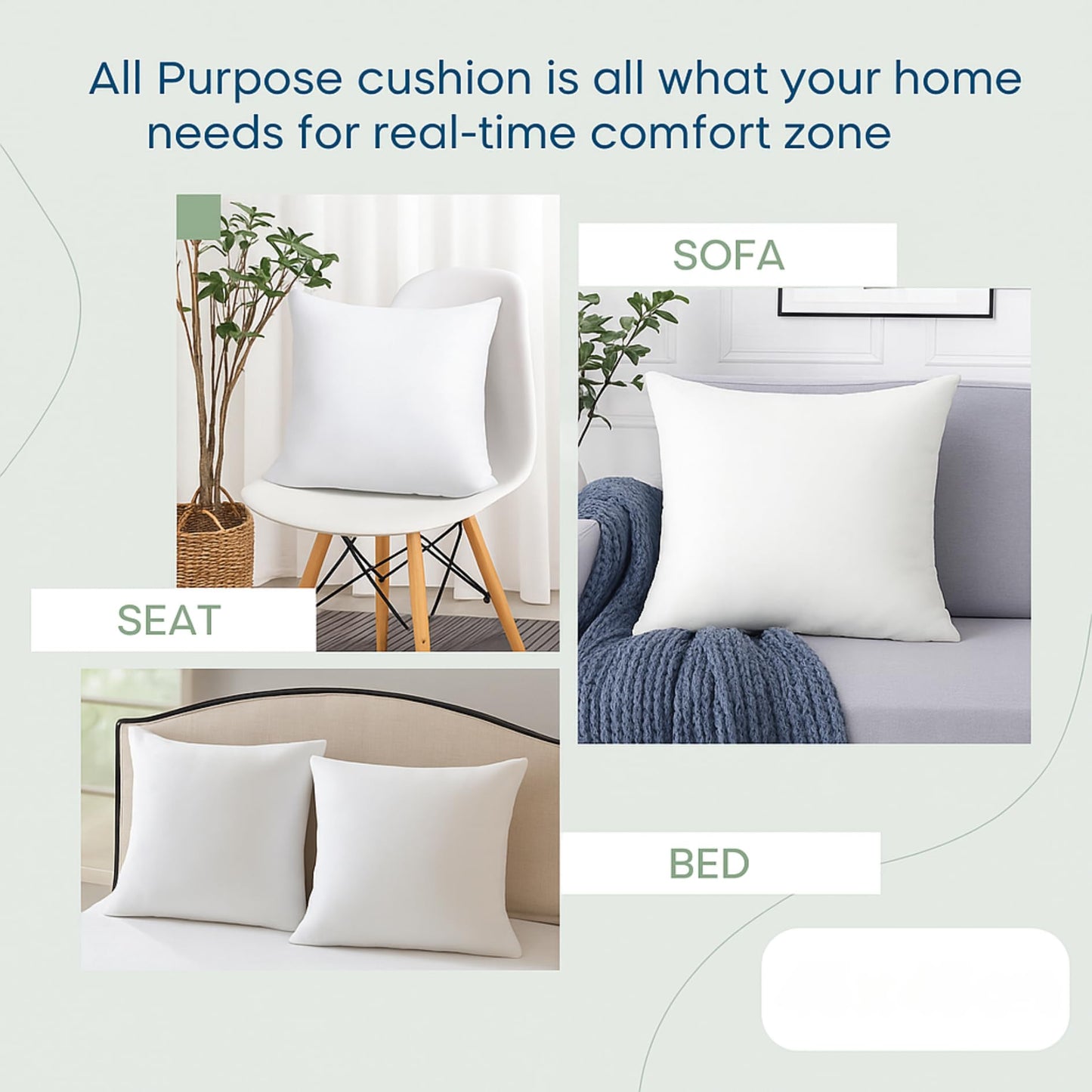 LANE LINEN 20x20 Throw Pillow Insert - Set of 4 White Pillow Inserts for Decorative Pillow Covers, Throw Pillows for Bed, Decorative Pillows for Bed, Couch Pillows, Throw Pillows for Couch