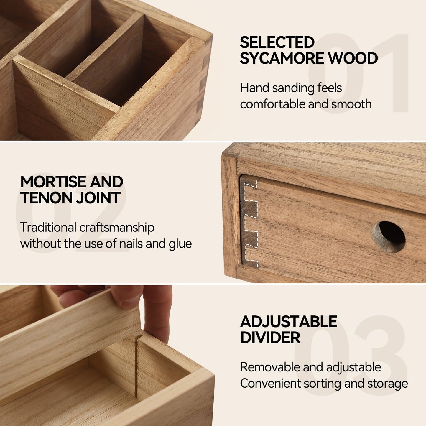 KIRIGEN Wooden Coffee Station Organizer 2-Piece Set - Coffee Bar Storage with Drawers for Sugar, Tea - Coffee Pod Holder and Accessories Organizer for Kitchen Counter Brown KFJTZ-DBR