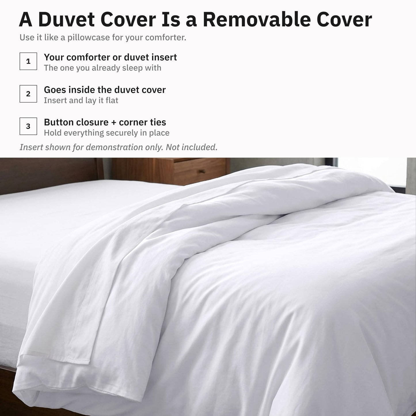 California Design Den Twin XL/Twin Duvet Cover Only - Winner Good Housekeeping Best Bedding Awards 2025, Premium 400 Thread Count Sateen, 100% Cotton Duvet Cover, Button Closure & Corner Ties - White