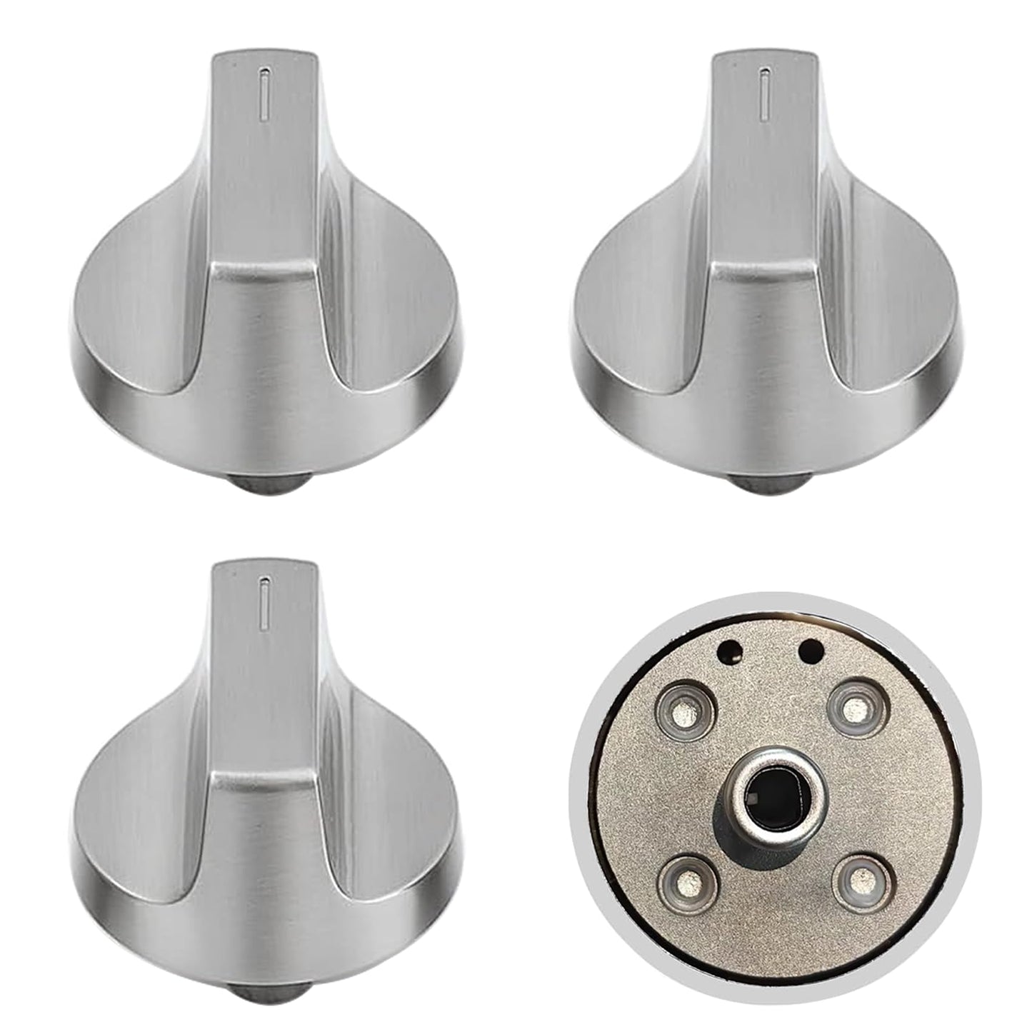 4 Pcs W11517334 Range Knob Compatible with Whirlpool Gas Ranges WEG515S0, WEG745H0, Replace W11122869, W10850033, W11458842