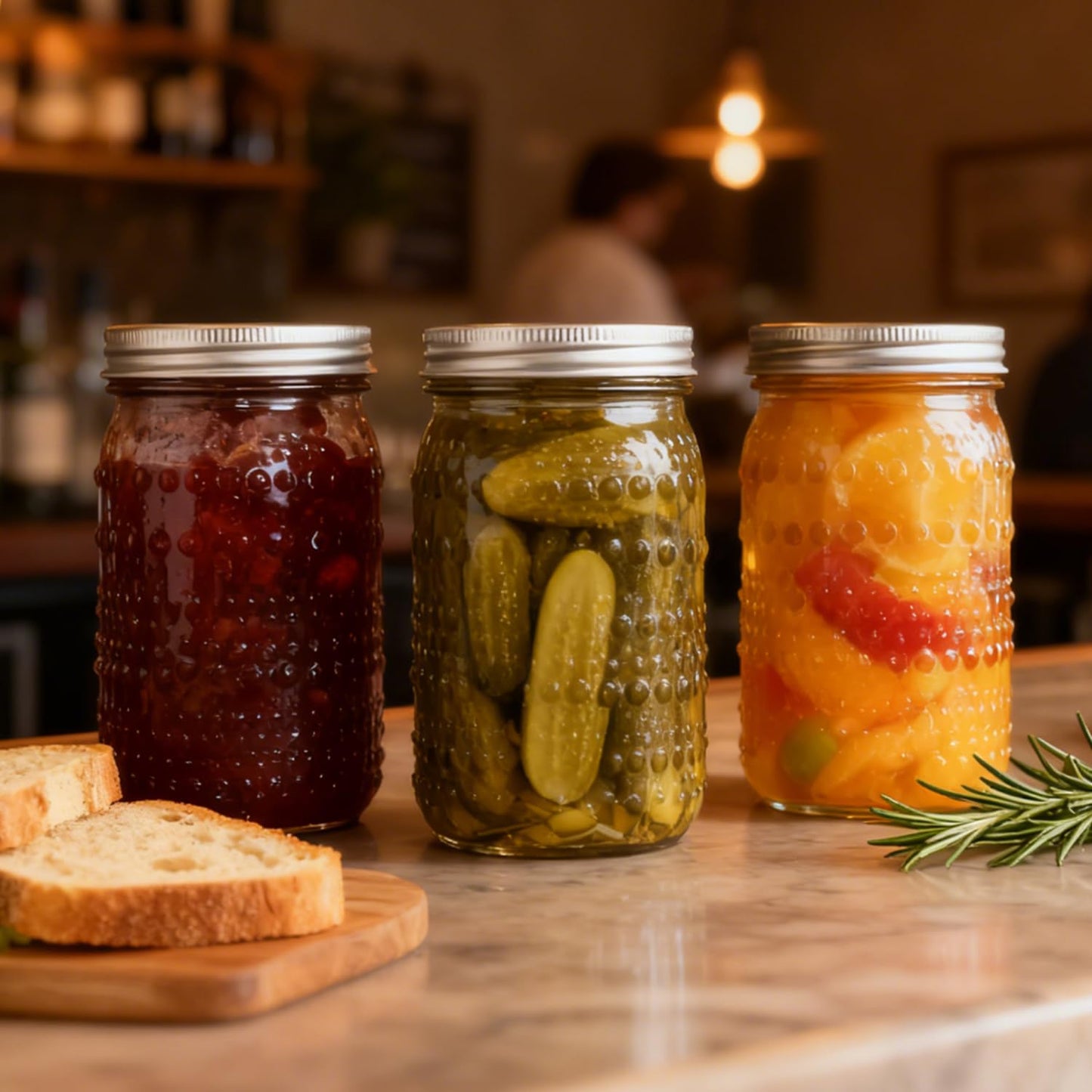 FULGNU Wide Mouth Mason Jars 32oz, 4 Pack Quart Mason Jars with Lids, Glass Canning Jars for Pickling, Storing Food, Meal Prep, Salad Jam, Overnight Oats, Yogurt