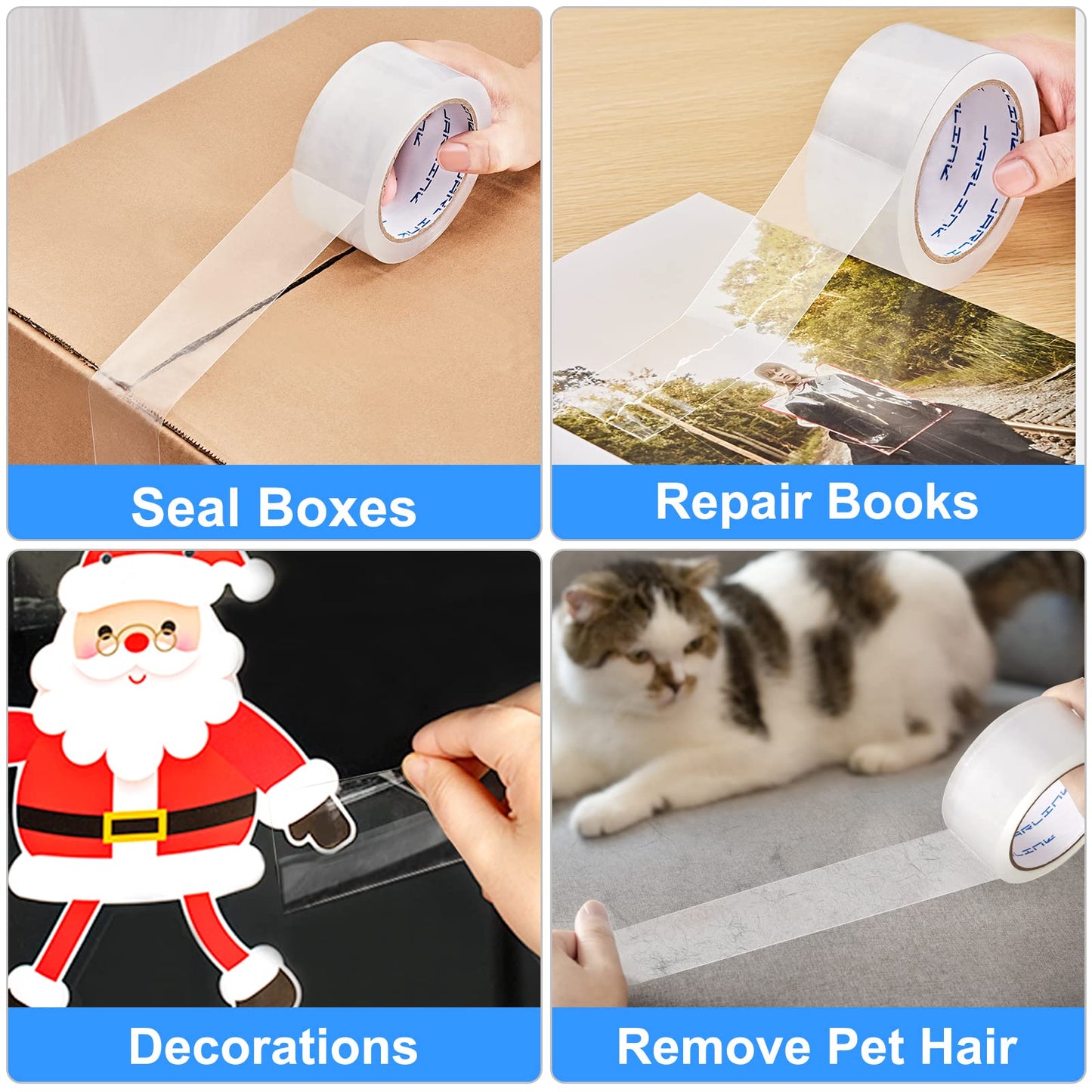 JARLINK Clear Packing Tape (24 Rolls), Heavy Duty Packaging Tape for Shipping Packaging Moving Sealing, 2.7mil Thick, 1.88 inches Wide, 60 Yards Per Roll, 1440 Total Yards