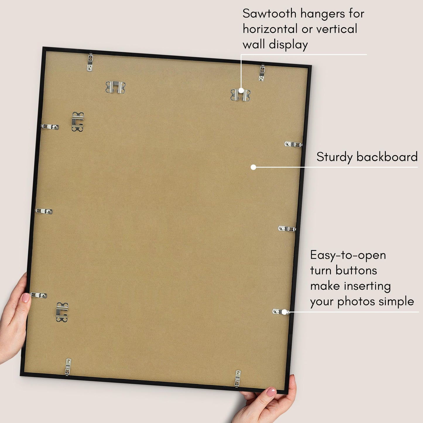 Americanflat 24x28 Picture Frame with Polished Plexiglass - Use as 20x24 Frame with Mat or Display 24x28 Photo Without Mat - Streamline Collection - Thin Border Picture Frames for Wall - Black