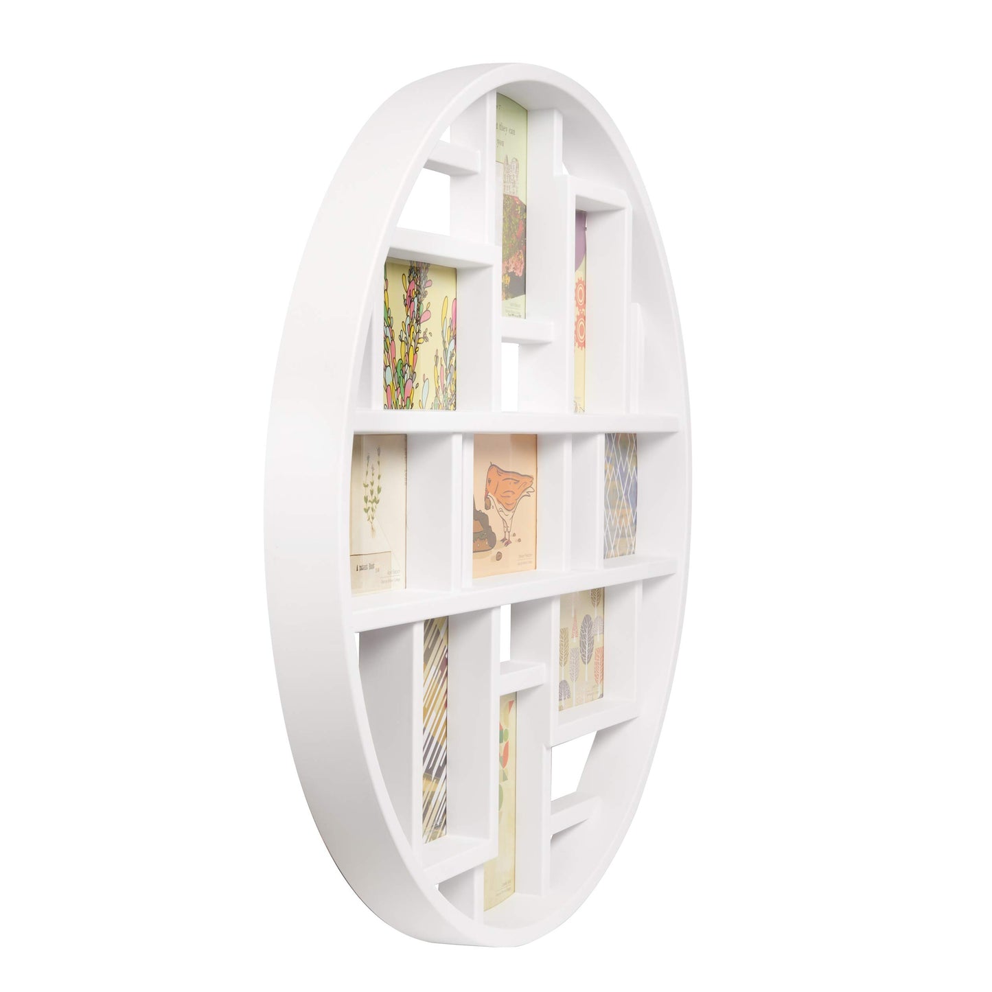 Umbra Luna Collage Picture Frame Holds Nine 4x6 Photos, Large 22-Inch Diameter, White