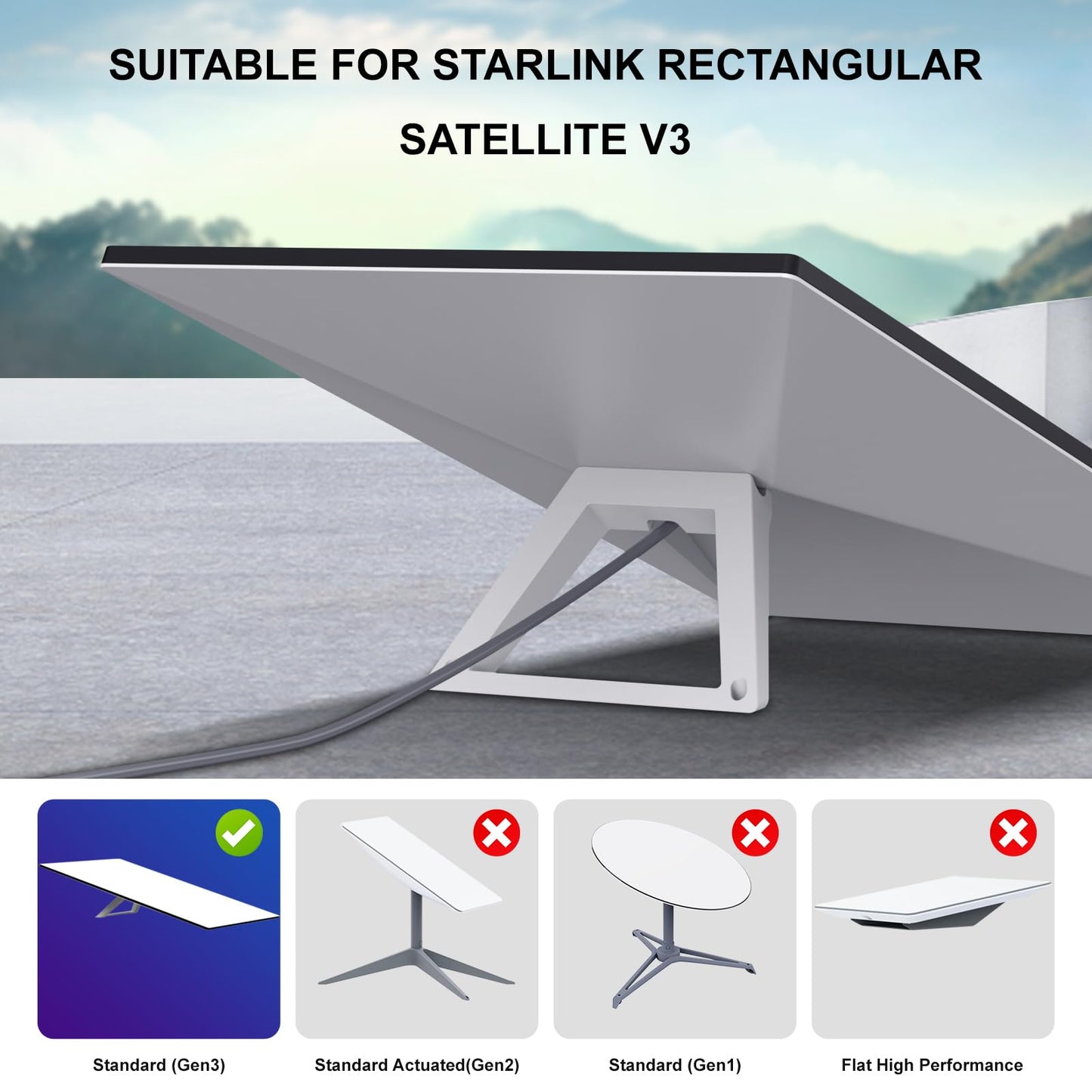 150FT Starlink Gen 3 Cable, Waterproof Satellite Replacement Standard V3 Cord, for Starlink Rectangular Satellite Gen 3 Cable Extension Accessories (150FT/46M)