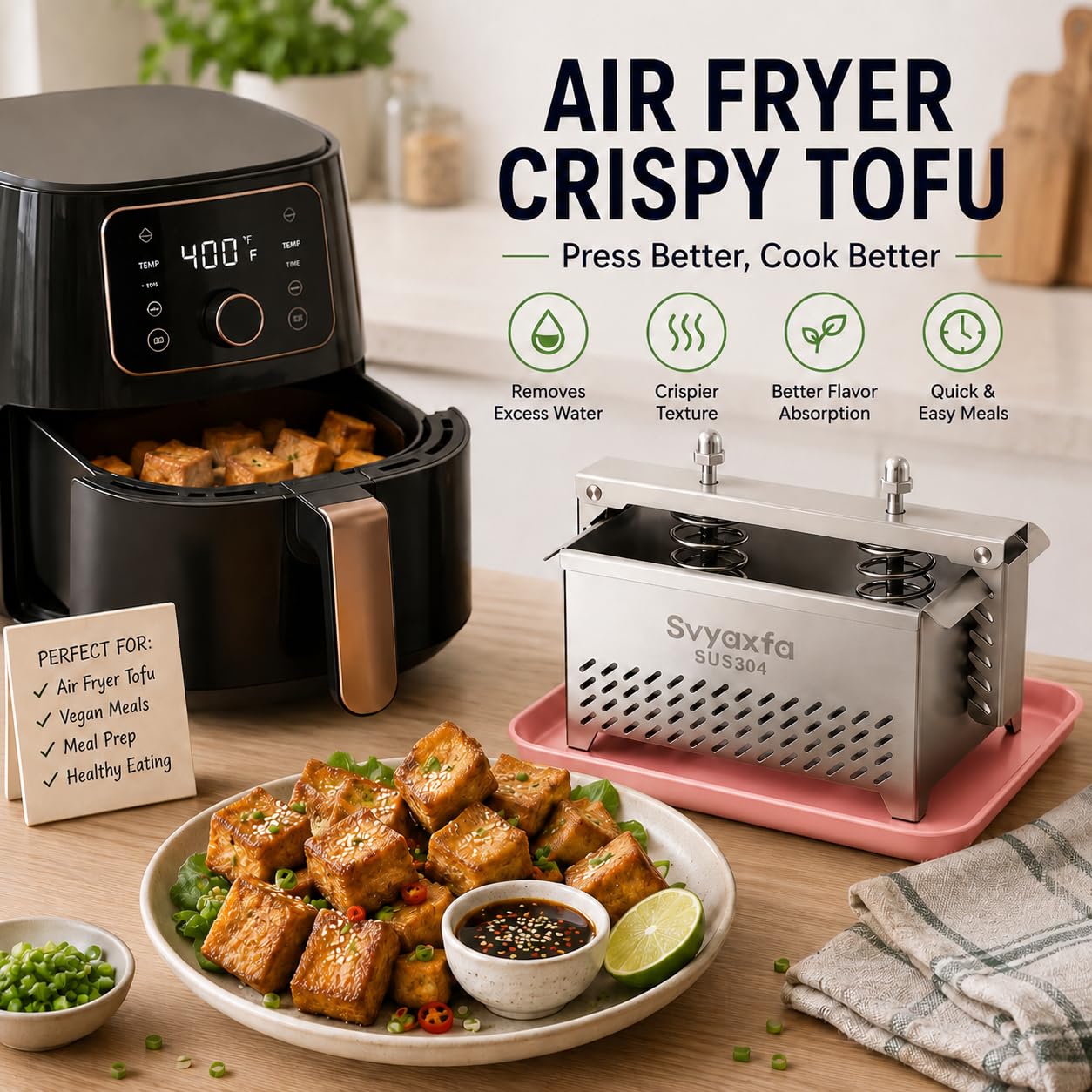 Tofu Press Stainless Steel Paneer Maker - Cheese Press for Homemade Tofu, Paneer，Easy to Use and Clean, Tofu Press Dishwasher Safe BPA Free Food Strainer