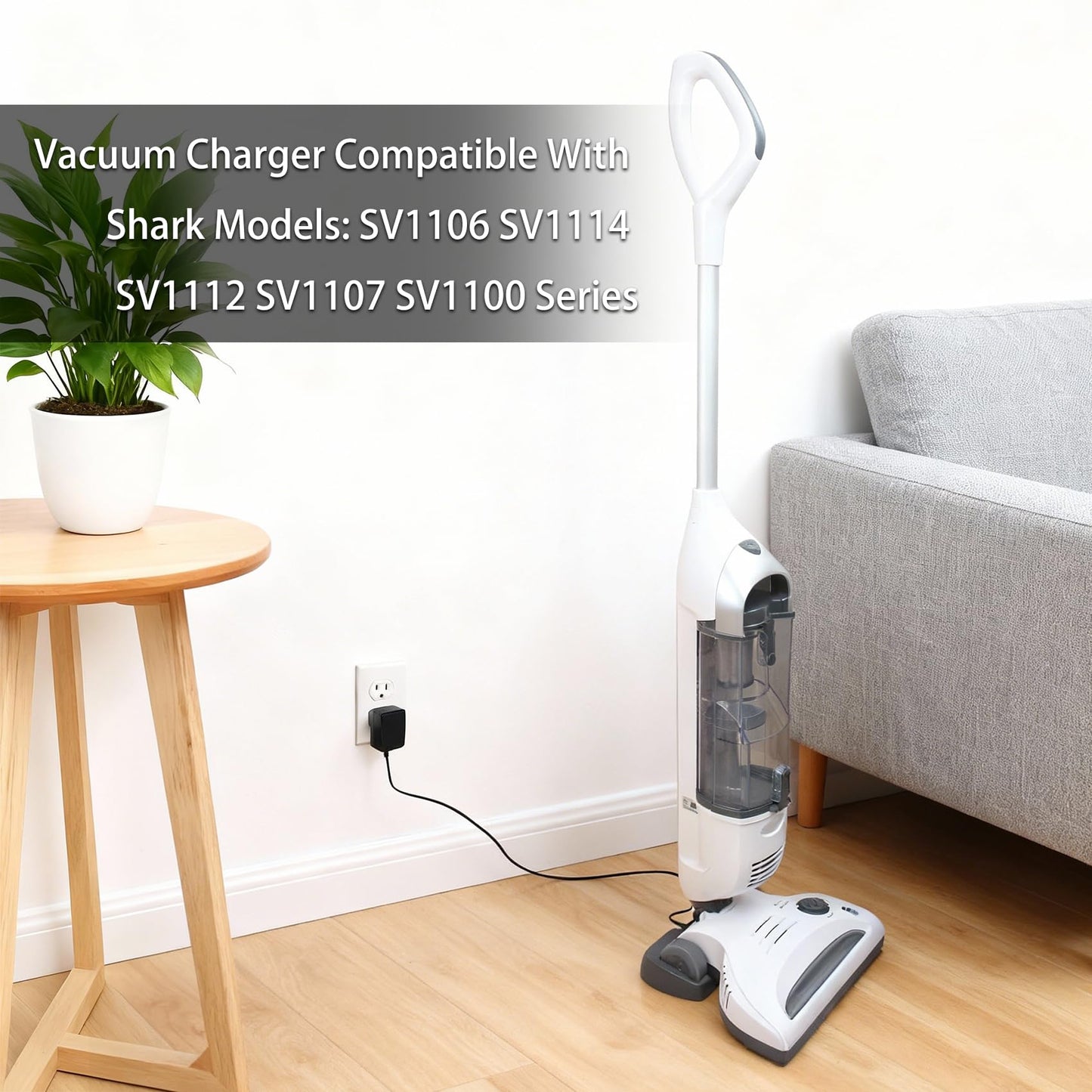 CPAI Charger Base Compatible with Shark SV1106 SV1114 SV1112 SV1107 SV1100 Navigator Freestyle Upright Bagless Cordless Stick Vacuum (Base + Cable)