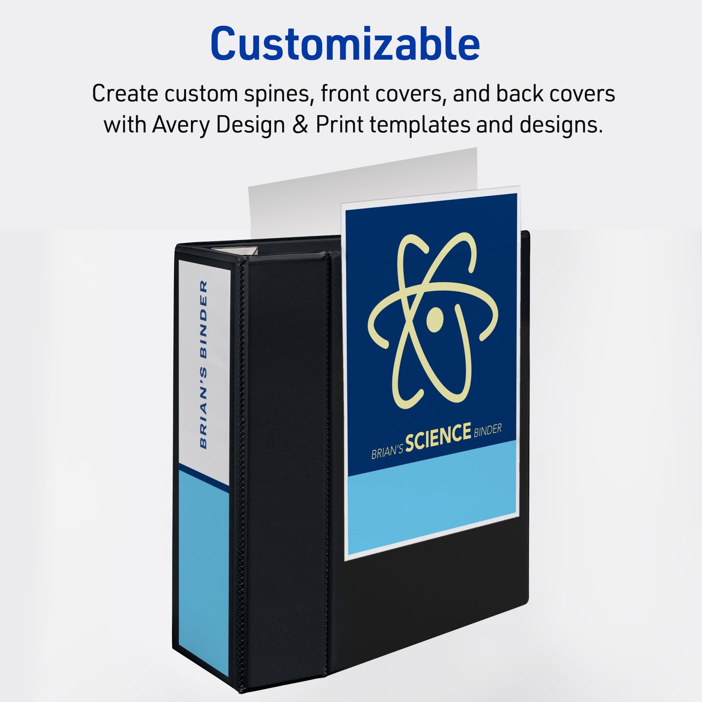 Avery Heavy-Duty 5 Inch Binders 3 Ring, View Binder, 5 Inch EZD Ring, Black, Sturdy (79606)
