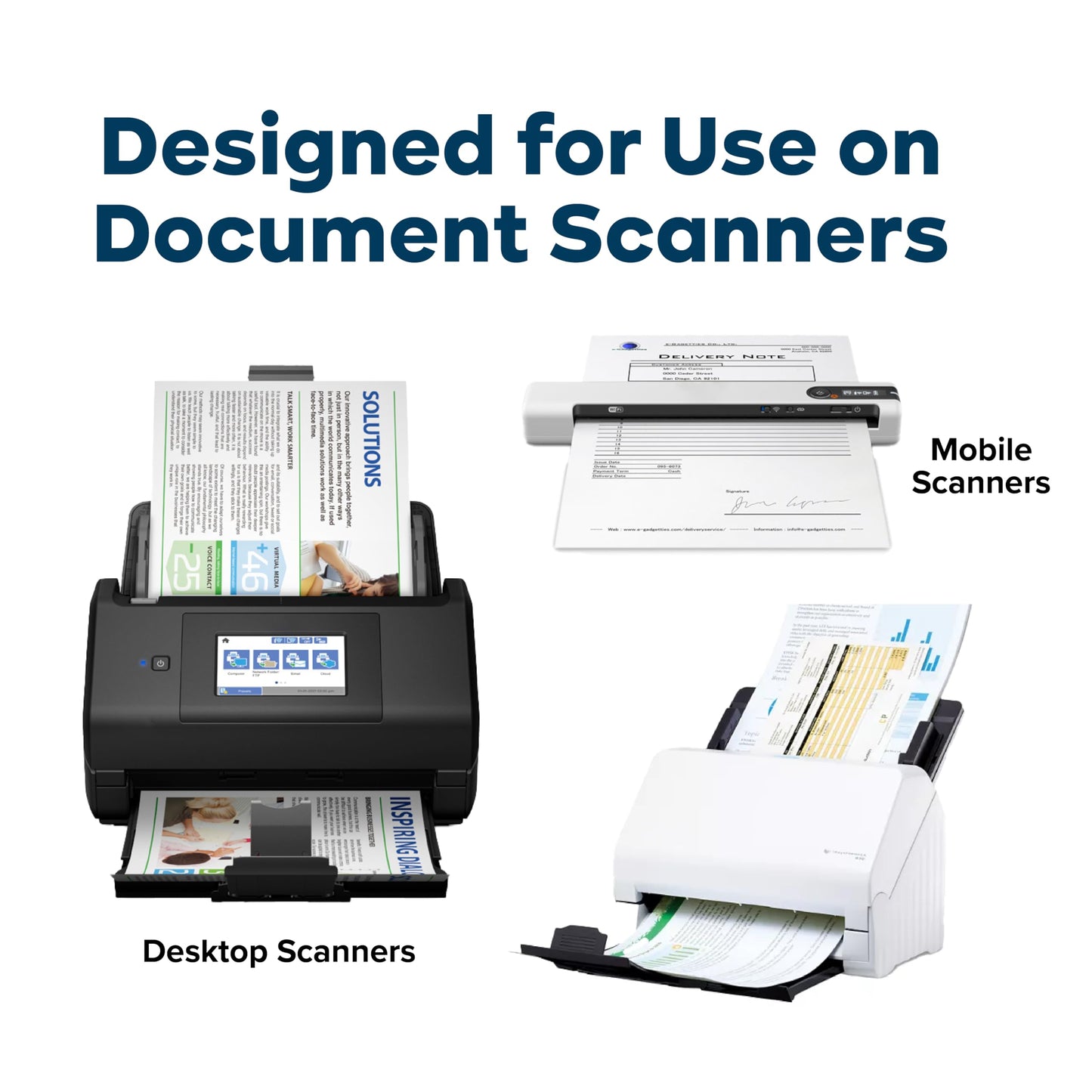 KICTeam - Waffletechnology® Cleaning Cards for Desktop & Mobile Document Scanners (15 Cards) - Presaturated with WonderSolvent - Made in USA