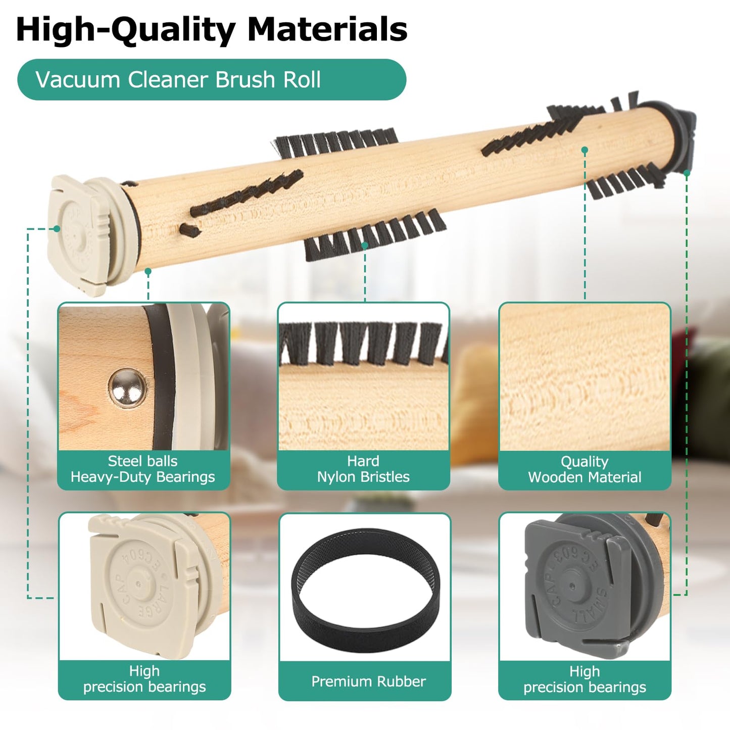 KEEPOW Replacement Part Compatible with Kirby Vacuum Brush Roll with 4 Pcs Belt, Compatible with Generation Models G3-G10, Sentria, Avalir Series
