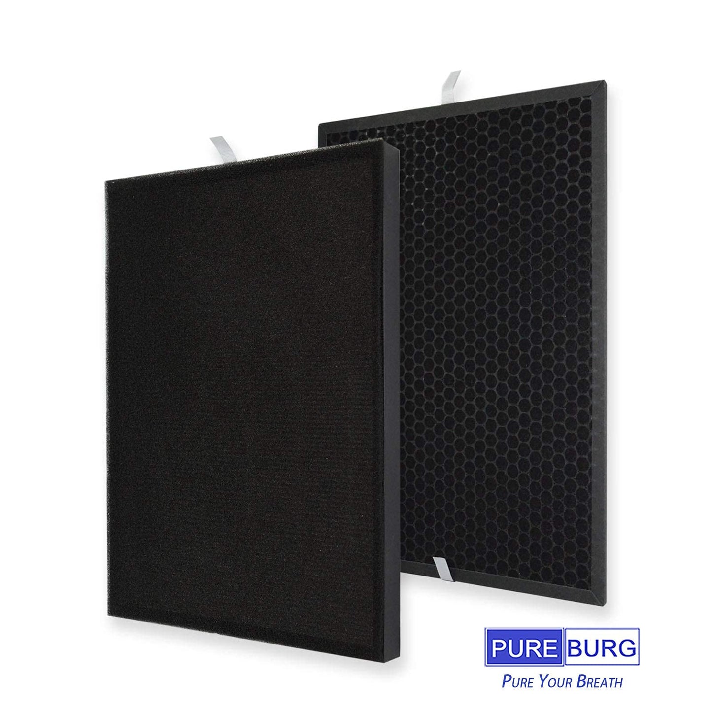 PUREBURG Replacement Filter Compatible with Oransi OV200 Air Purifier Parts RF200, H13 True HEPA and Activated Carbon, Pack of 2