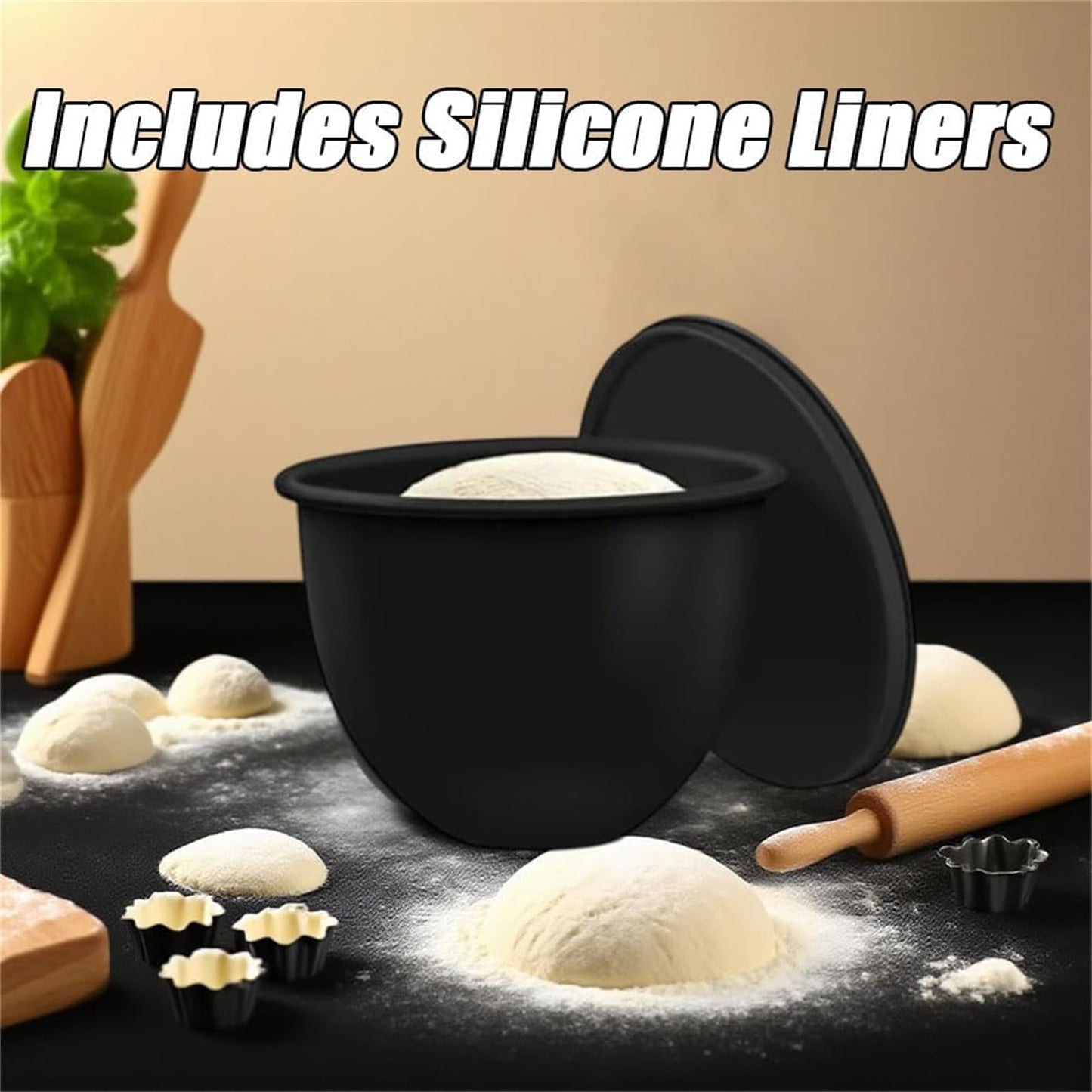 Silicone Bowl Liners for 5 Qt Kitchen Mixers, Silicone Liners for Kitchen Tilt-Head 5 Qt Mixers, Mixer Attachments and Accessories, Replacement Mixers Bowls (MIX-3pcs)