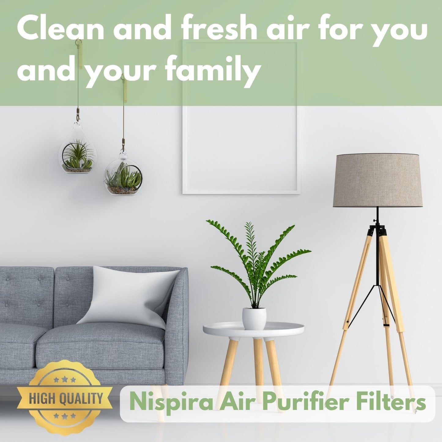 Nispira True HEPA Filter (Small) with 4 Pre-Carbon Filters Compatible with Whirlpool Whispure Air Purifier Models AP150, AP250, AP25030K, APR25530L, APR25130L; Compared to Part # 1183051 1183051K