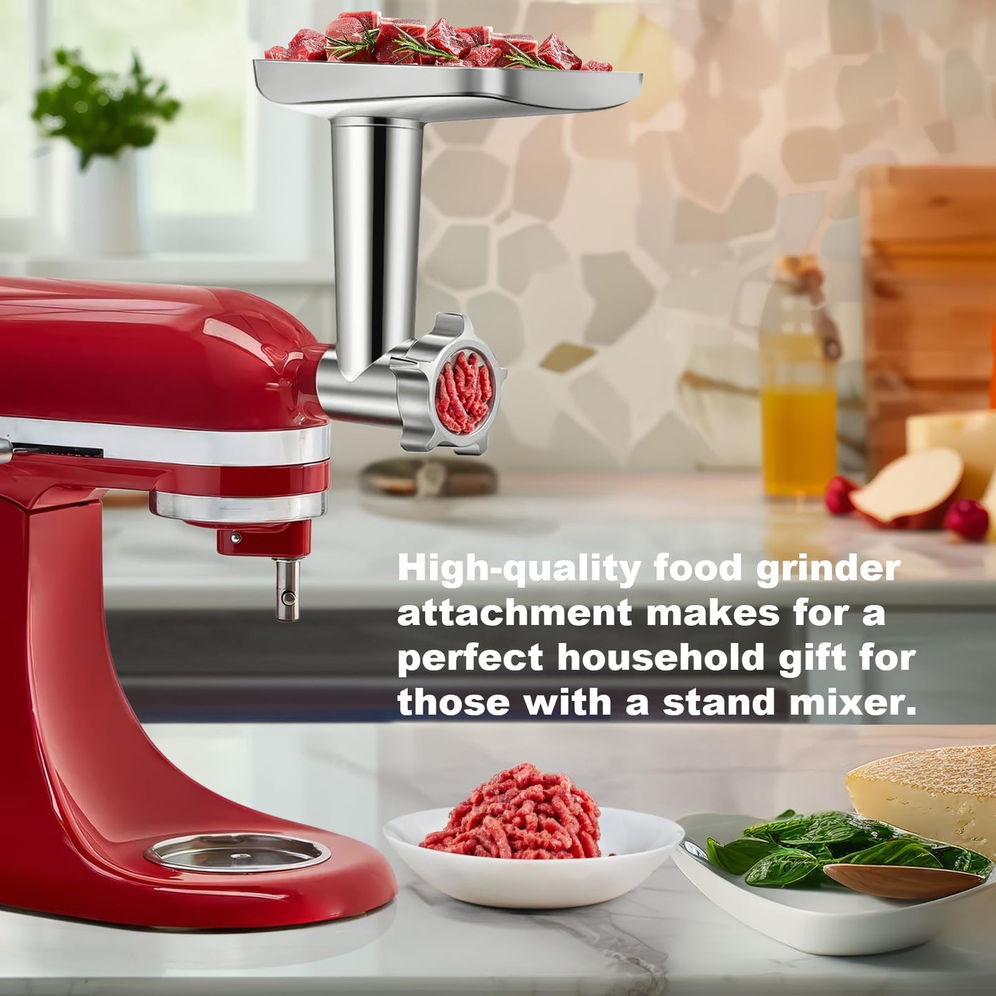 Meat Grinder Attachment for Kitchenaid Stand Mixer Stainless Steel, Meat Grinder Accessory for Kitchenaid Mixer