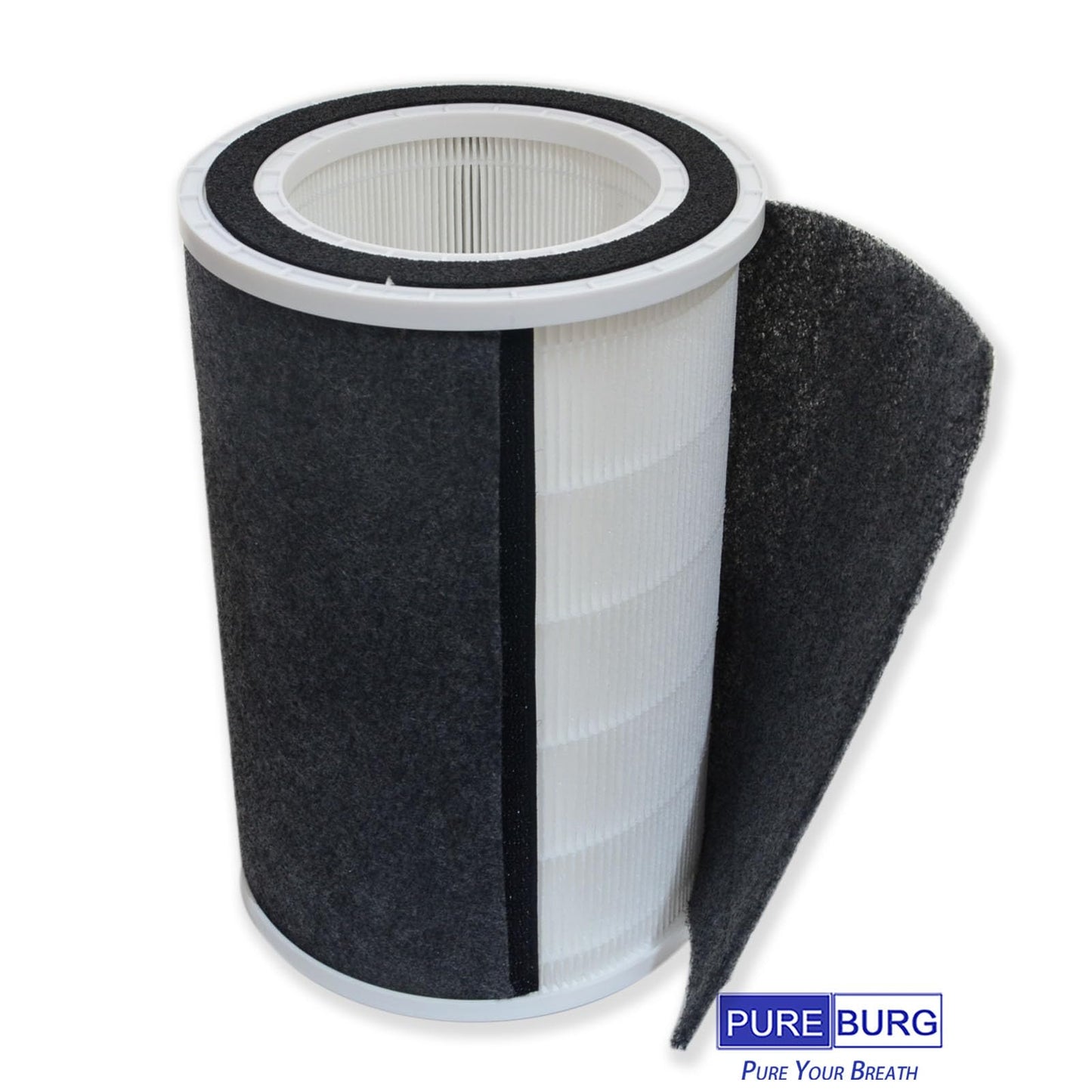 PUREBURG Replacement FLT5100 Filter Compatible with GermGuardian AC3200, AC3250, AC5109, AC5109W, AP3250 Air Purifier, Filter O, FLT51CB4, H13 True HEPA and Activated Carbon Pre-Filter