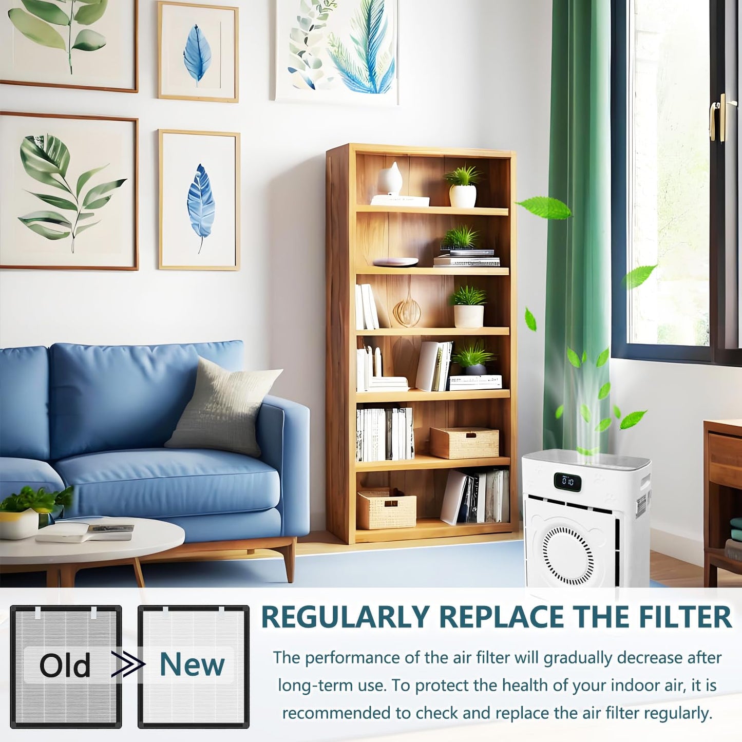 HOAXCINN H13 Replacement Air Filter Compatible with Samrado M6 Pet Air Purifier, 3 In 1, H13 High-Efficiency Activated Carbon Filter, 2-pcs