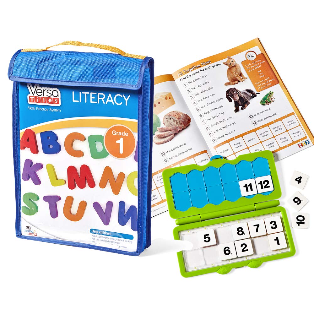 hand2mind VersaTiles Reading Practice Take Along Set for First Grade, Self-Checking Workbook, Homeschooling Games, Case Included, Homeschool Curriculum, 1st Grade Reading Workbooks, Homeshool Supplies
