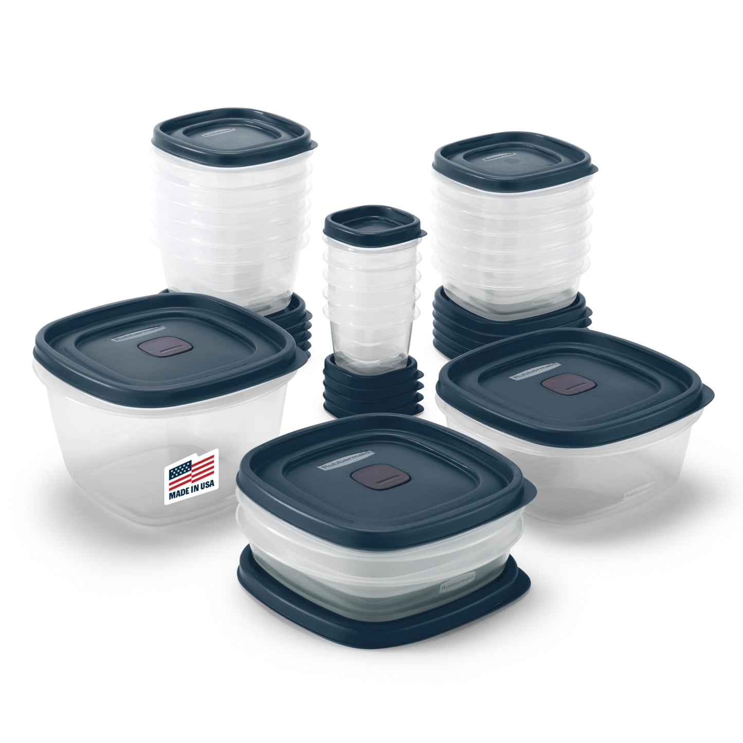 Rubbermaid EasyFindLids Food Storage Containers in Special-Edition Insignia Blue, 42 Piece