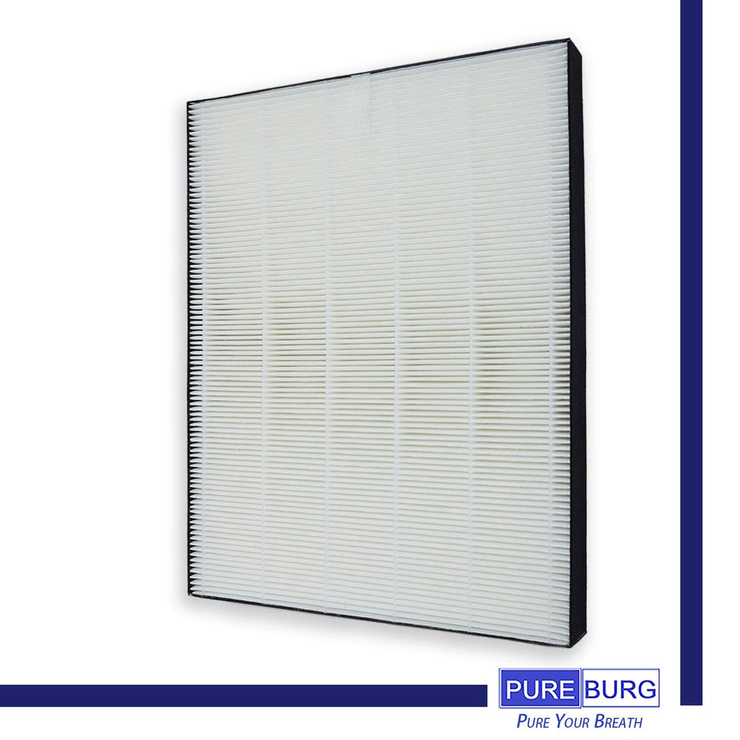 PUREBURG Replacement Filter Compatible with Sharp FP-F60UW FP-F60U-W Air Purifier Part FZ-F60HFU FZ-F60DFU, H13 True HEPA and Activated Carbon Air Clean Odors