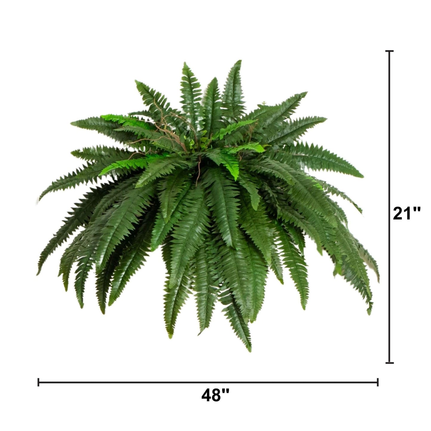 Nearly Natural 48in Boston Fern Artificial Plant, Large Hanging Fake Plant with 67 Long Realistic Fronds, Maintenance-Free Faux Fern for Office and Home Décor (Set of 2)