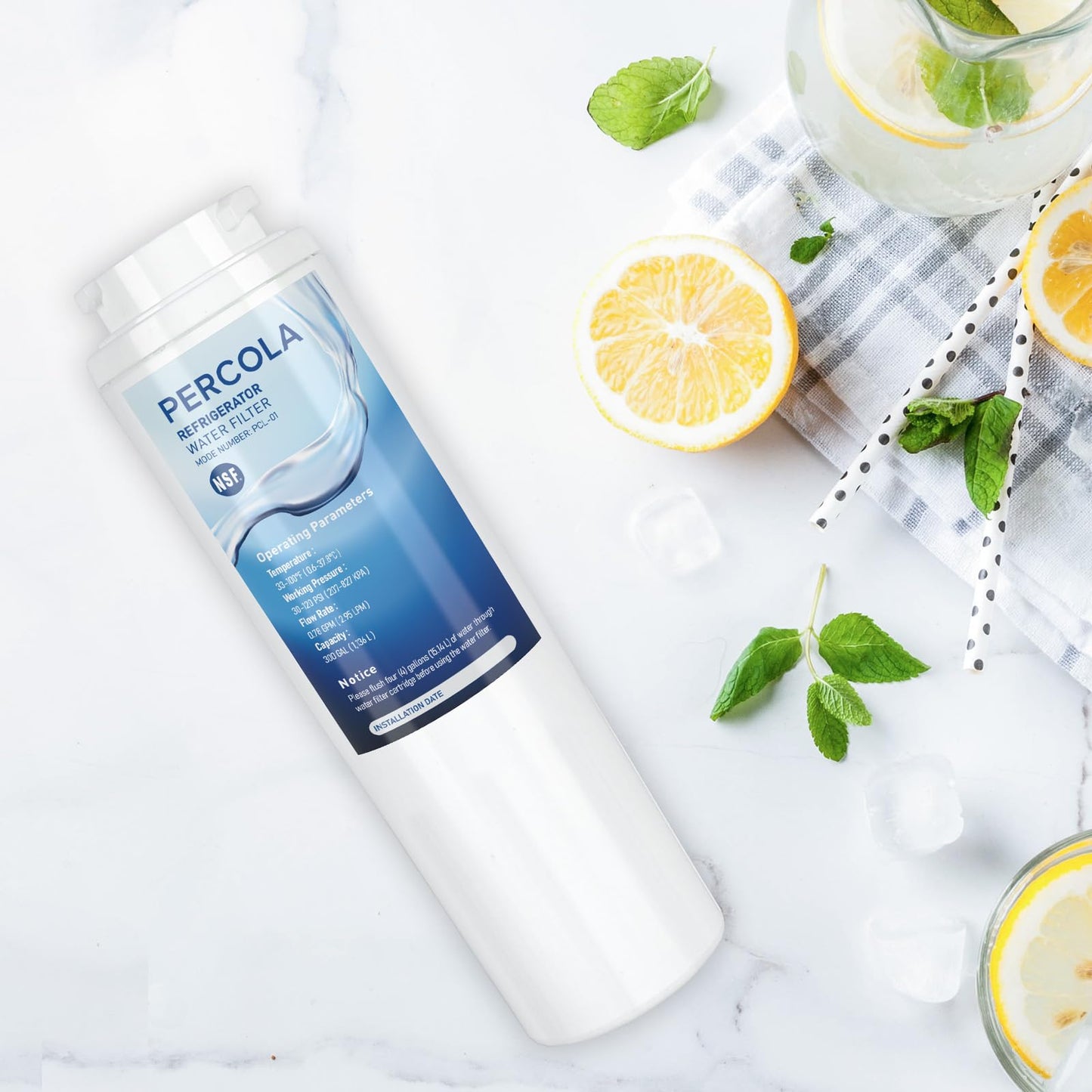 PERCOLA KAD4RXD1 Water Filter Replacement, Compatible with KitchenAid KAD4RXD1, KitchenAid KRFC300ESS, KBFS20EVWH, KBFS25EWMS, KFCO22EVBL, KFCP22EXMP, KFCS22EVMS, KFIS20XVMS, KFXS25RYMS (3 Pack)