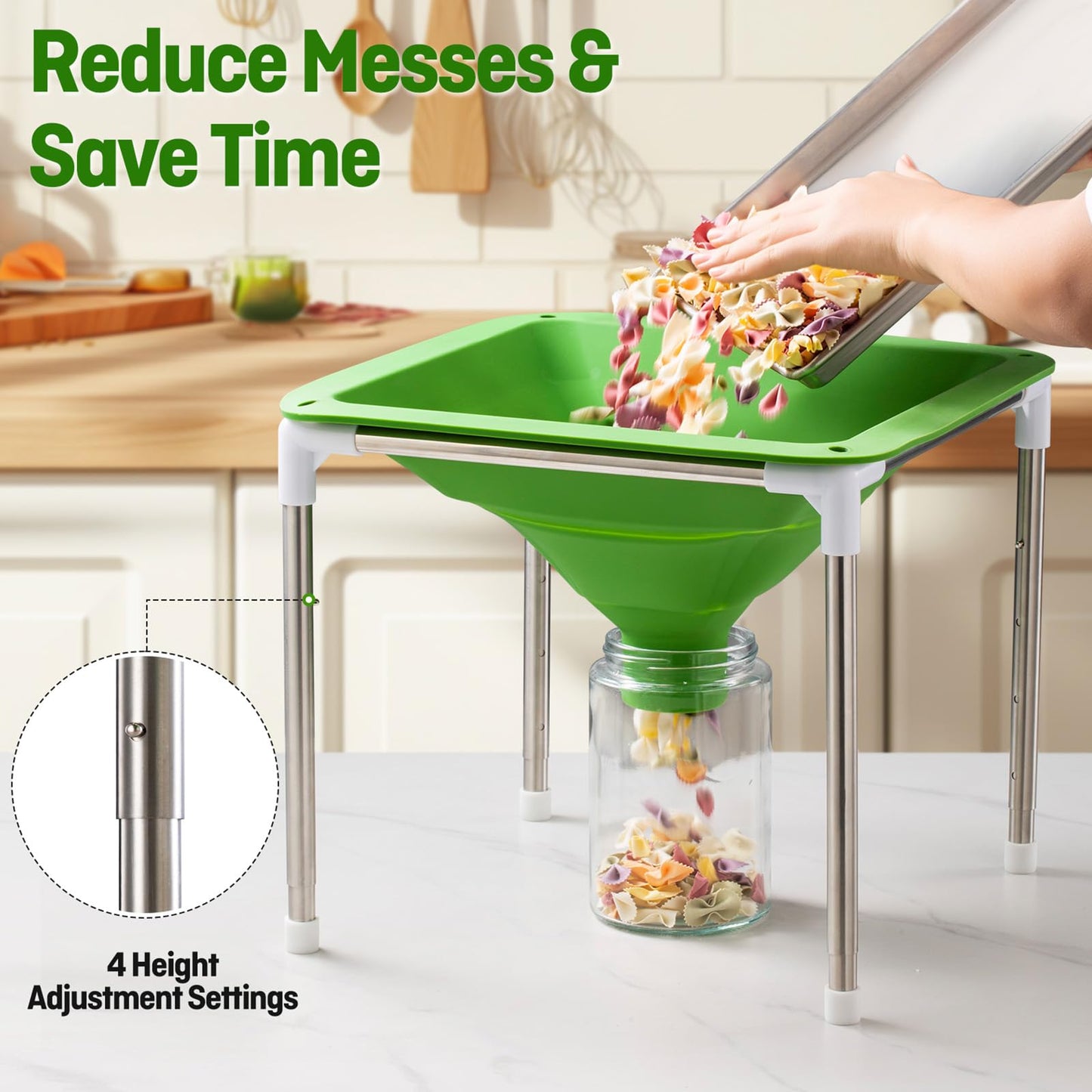 Extra Large Silicone Collapsible Funnel Compatible with Harvest Right Freeze Dryer,Wide Mouth Design Fit All Size Dryer Trays, Easy Transfer Food to Mason Jars and Mylar Bags.Freeze Dryer Accessories