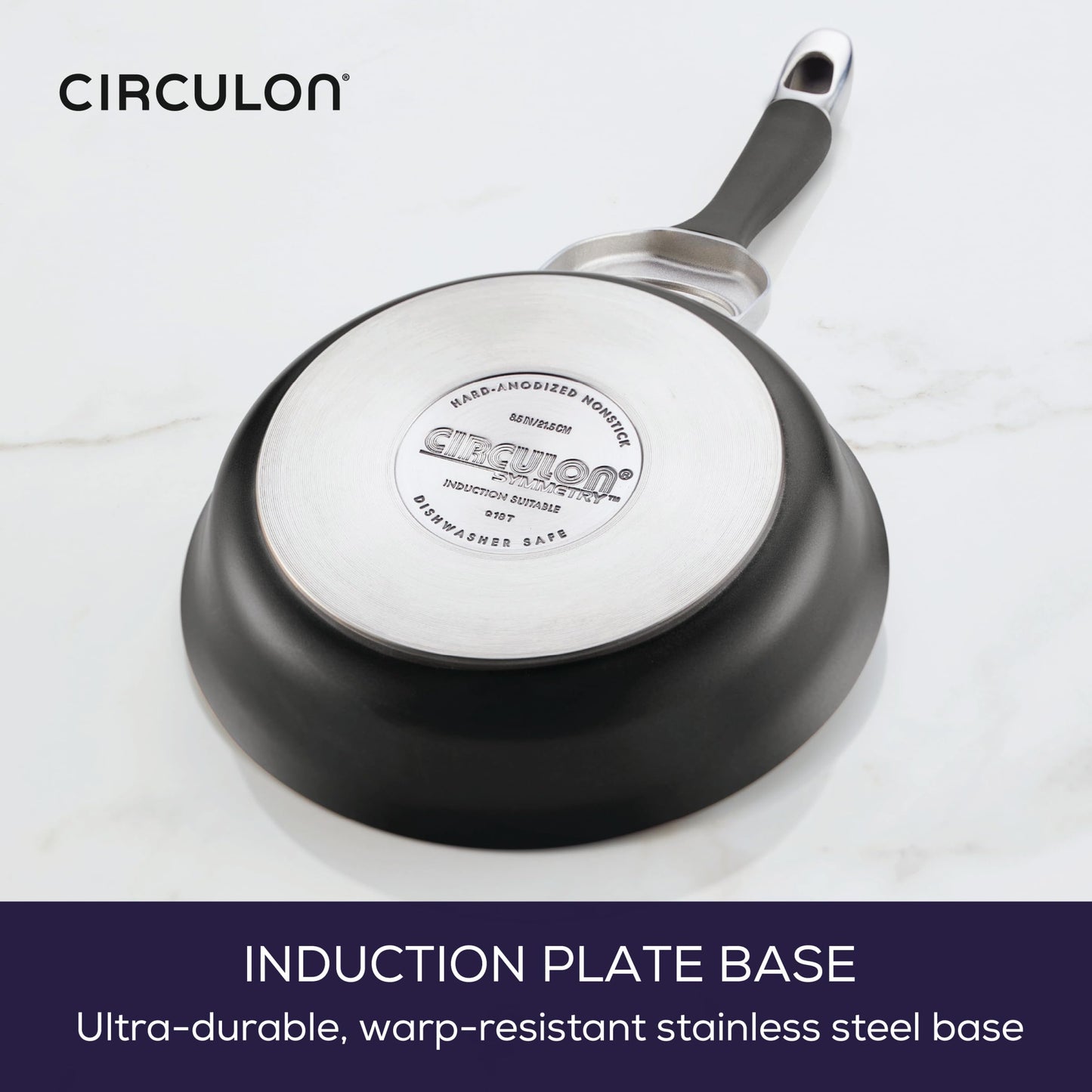 Circulon Symmetry Hard Anodized Nonstick Induction Frying Pan, 8.5-Inch Fry Pan, Black
