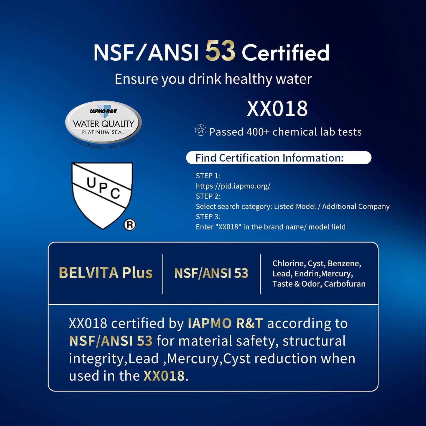 BELVITA Plus NSF/ANSI 53 Certified Water Filter Compatible with W10295370A, EDR1RXD1, WHR1RXD1, KAD1RXD1, Filter 1, W10295370, P4RFWB, P8RFWB2L, 46-9930, 46-9081 Refrigerator Water Filter, 3 Pack