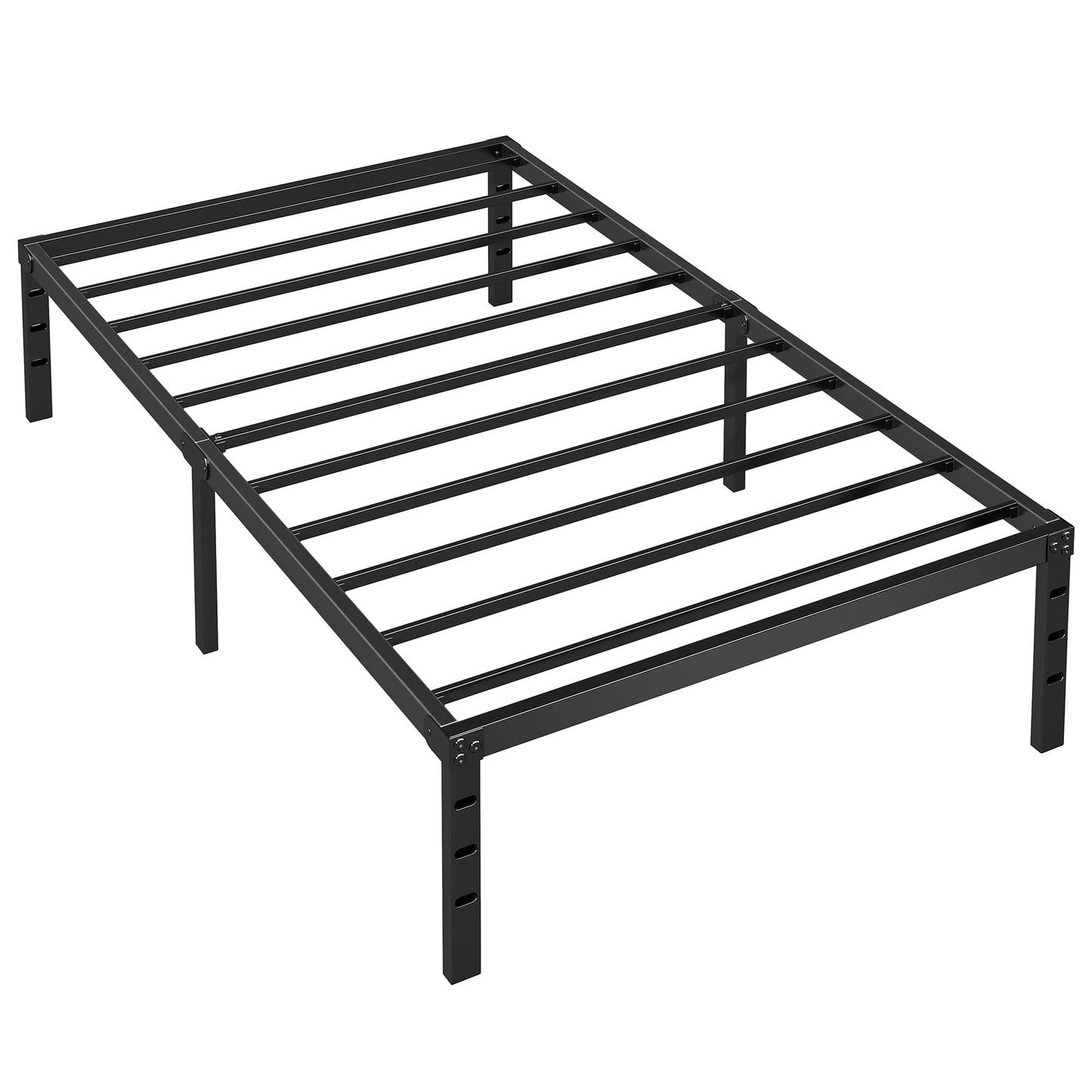 Chroark Metal Platform Bed Frame Twin Size, 18 Inch Height with Heavy Duty Steel Support, No Box Spring Needed, Easy Assembly and Underbed Storage,Black