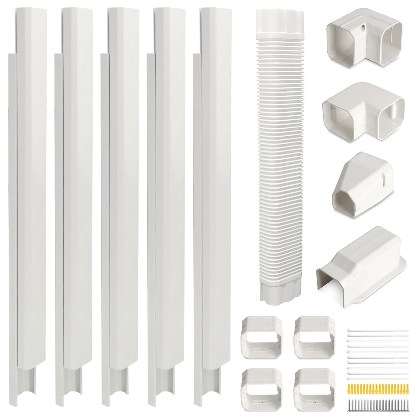3" 15Ft Mini Split Line Set Cover,Plastic Line Kit for Outside Units, Mini Split Air Conditioner, Central AC and Heat Pump