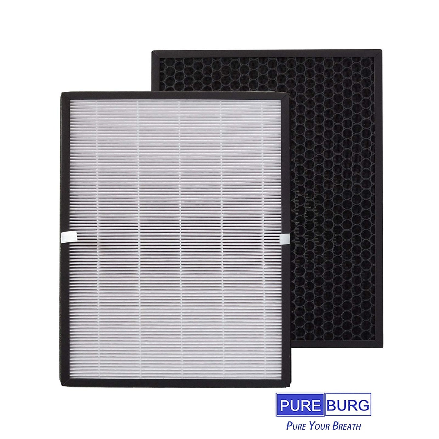 PUREBURG Replacement Filter Compatible with TaoTronics TT-AP003 & VIVOSUN Air Purifiers, H13 True HEPA and Activated Carbon Multi-Layer Filtration, Pack of 2