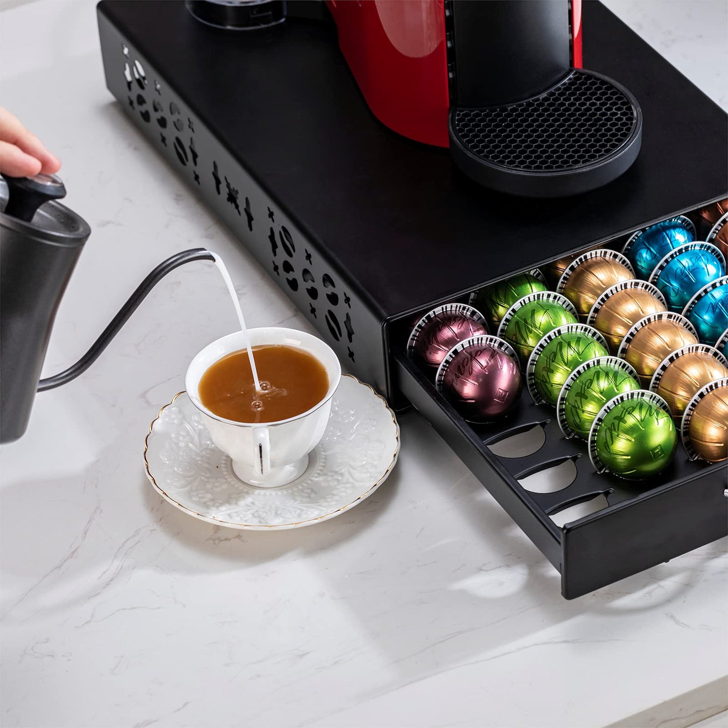 Rice rat for Nespresso Pods Holder Vertuo Pod Holder for Vertuoline Capsules （50 pods）