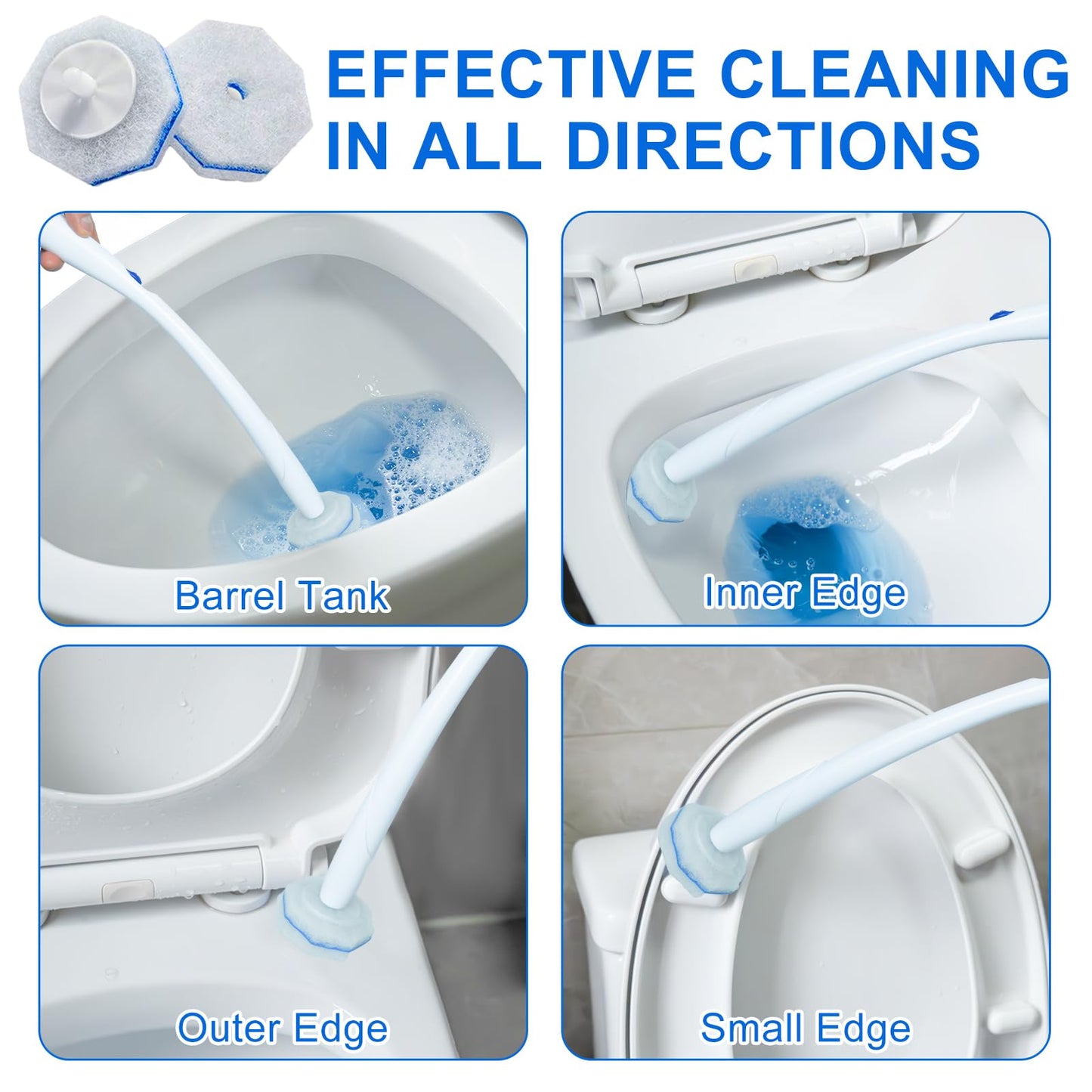 120 Count Toilet Bowl Wand Refills for Clorox, Disposable Head Compatible with Clorox Toilet Bowl Wand Cleaning System, Upgrade Fiber Bowl Cleaner Brush for Closestool Cleaning.