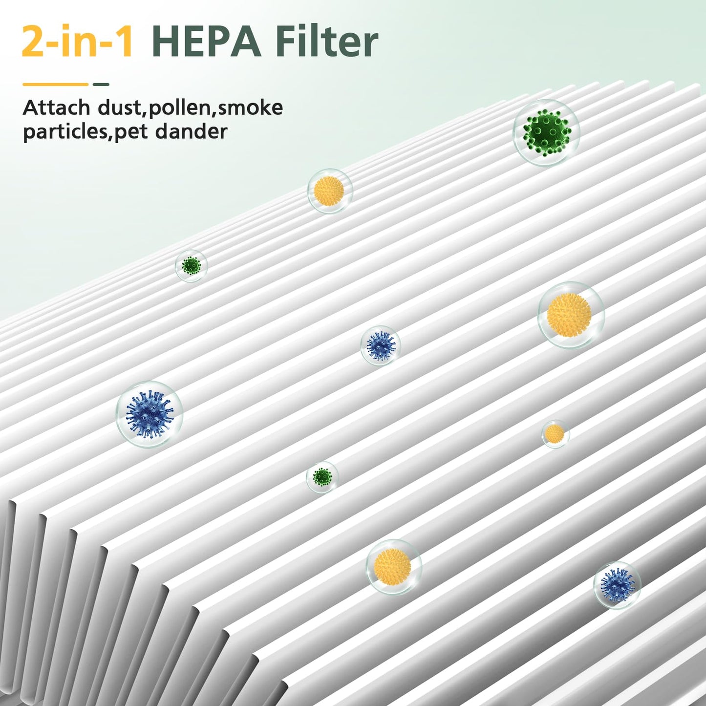 2 Pack HEPA Replacement Filter Compatible with Crane EE-5068 Air Purifier, Part Number HS-1946