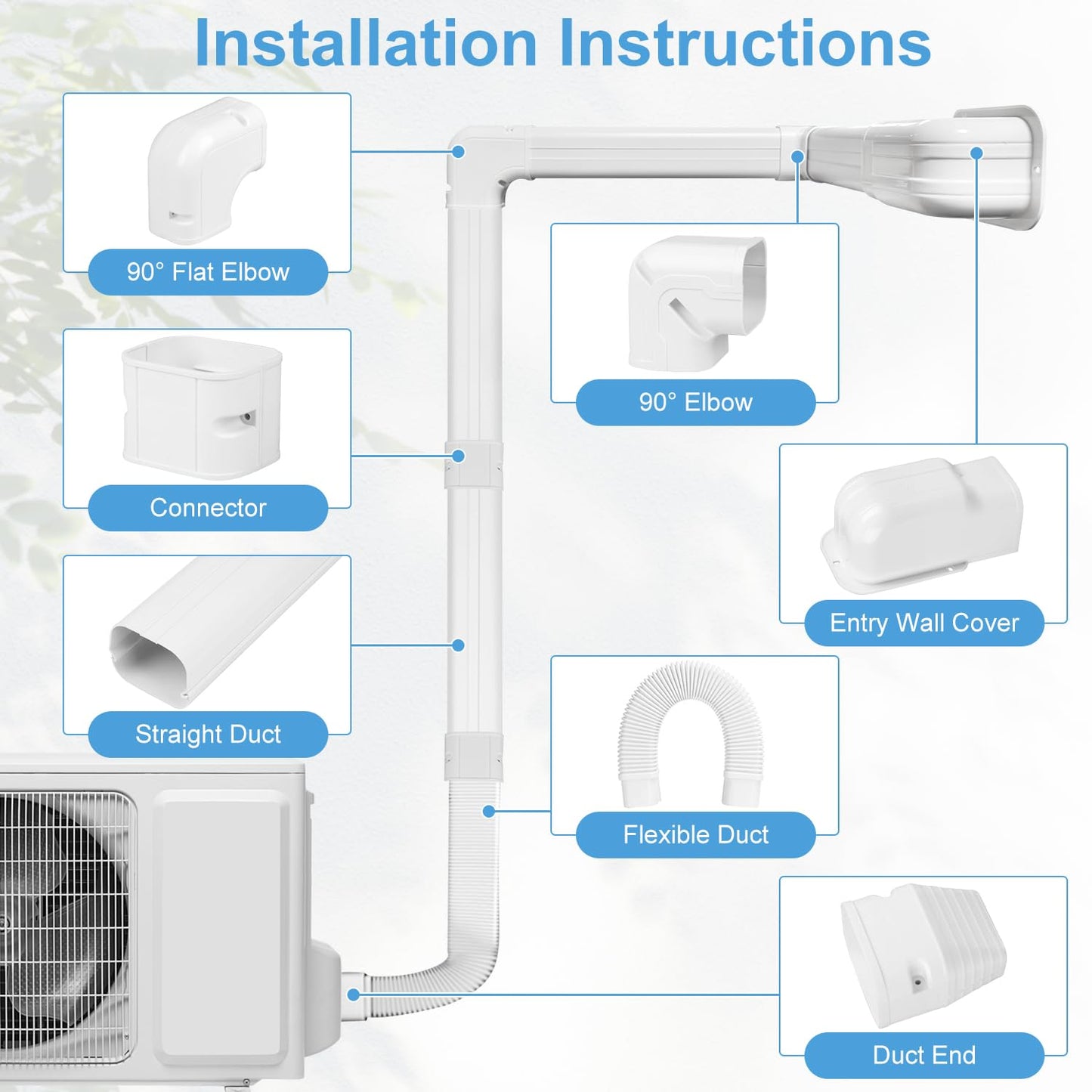 Mini Split Line Set Cover: 3 Inch 10Ft DIY Decorative Outdoor PVC Tubing Cover Kit for Mini Split, Air Conditioner, Central AC and Heat Pumps