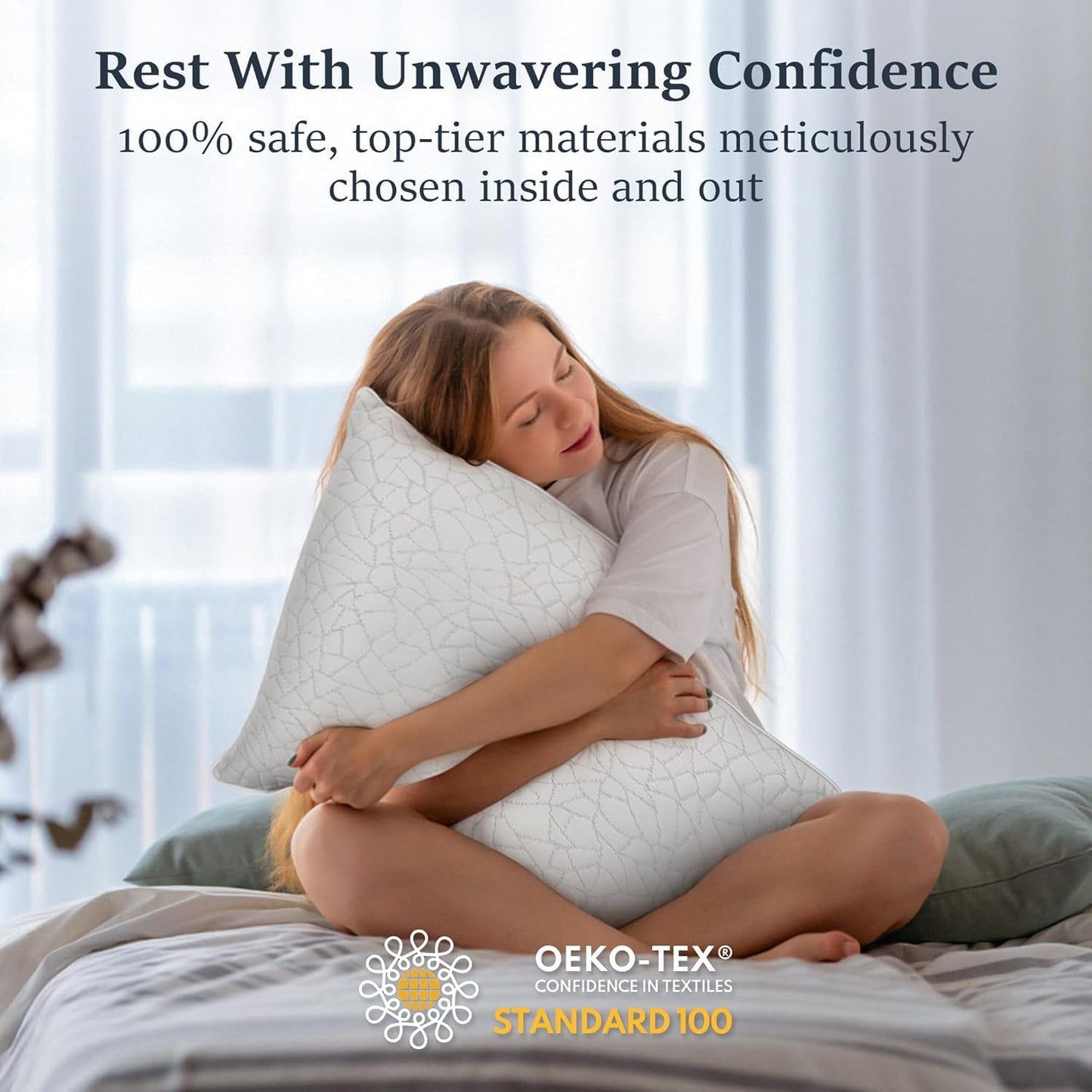 COZSINOOR Bed Pillows Queen Size - Cooling Breathable Premium Down Alternative Pillows Set of 2 for Side, Back, and Stomach Sleepers Hotel Quality Fluffy Soft Microfiber Fill Skin-Friendly