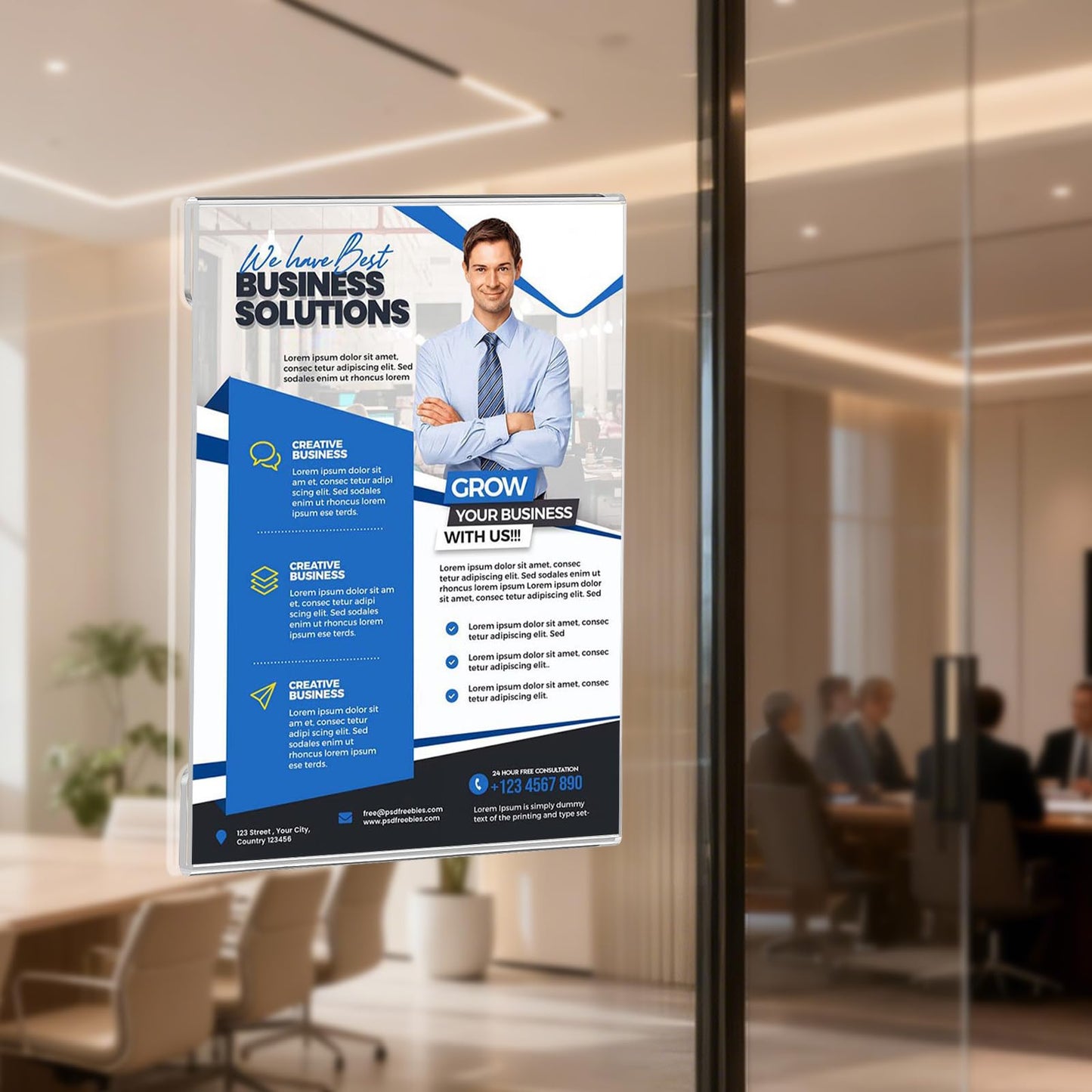 20 Pack Acrylic Sign Holder 8.5 x 11 Wall Mount, Clear Wall Signs Photo Menu Flyer Display Holders, Plastic Paper Picture Acrylic Frames for Office Home Restaurant Business Store (with Adhesive Tape)