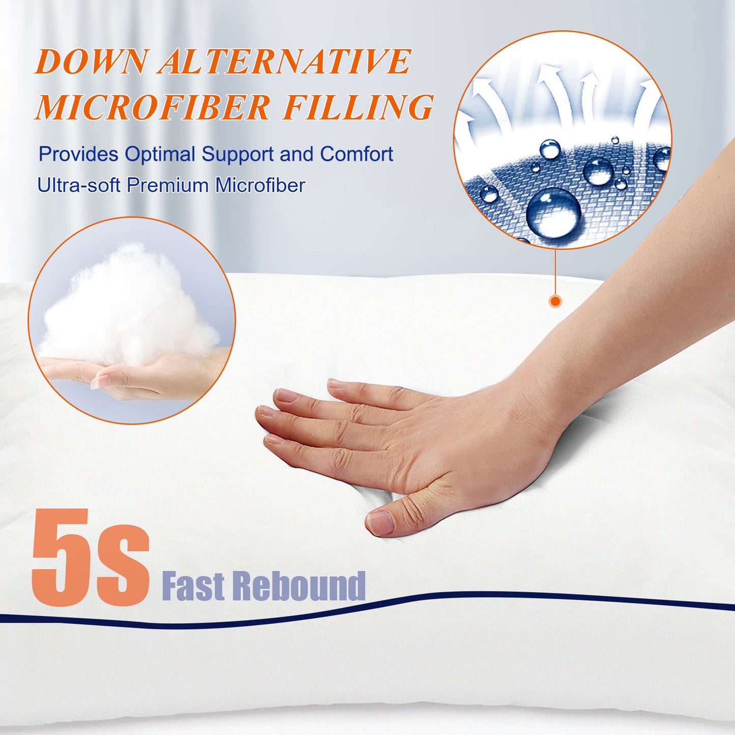 MZOIMZO Supportive Firm Bed Pillows for Sleeping- King Size, Set of 2, Cooling Hotel Quality with Premium Soft Down Alternative Fill for Back, Stomach or Side Sleepers, 20''x34''