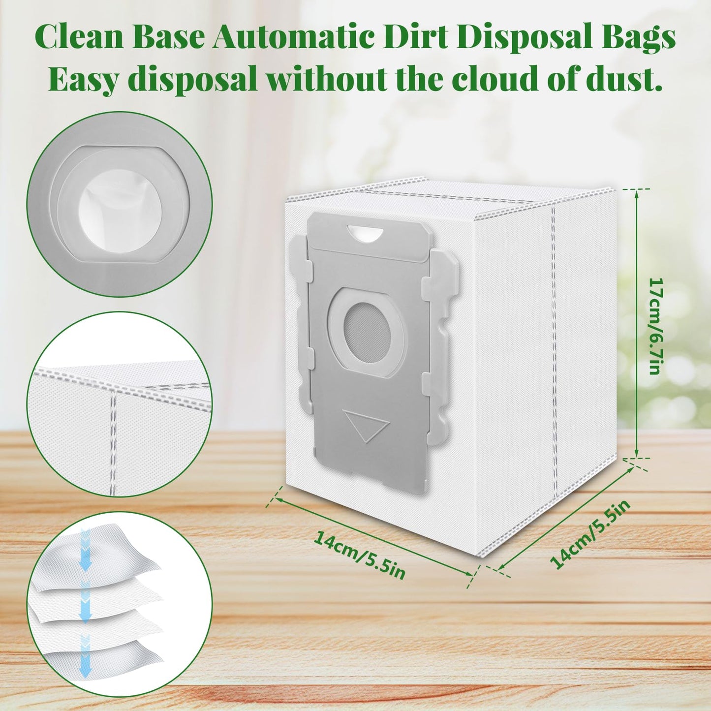 Aomiduo Replacement Parts for iRobot Roomba i2 i3 i3+ i4 i4+ i6 i6+ i7 i7+ i8 i8+/Plus E5 E6 E7, Robot Vacuum Accessories, 2 Set Roller Brush 8 Filters 8 Side Brushes 8 Vacuum Bags