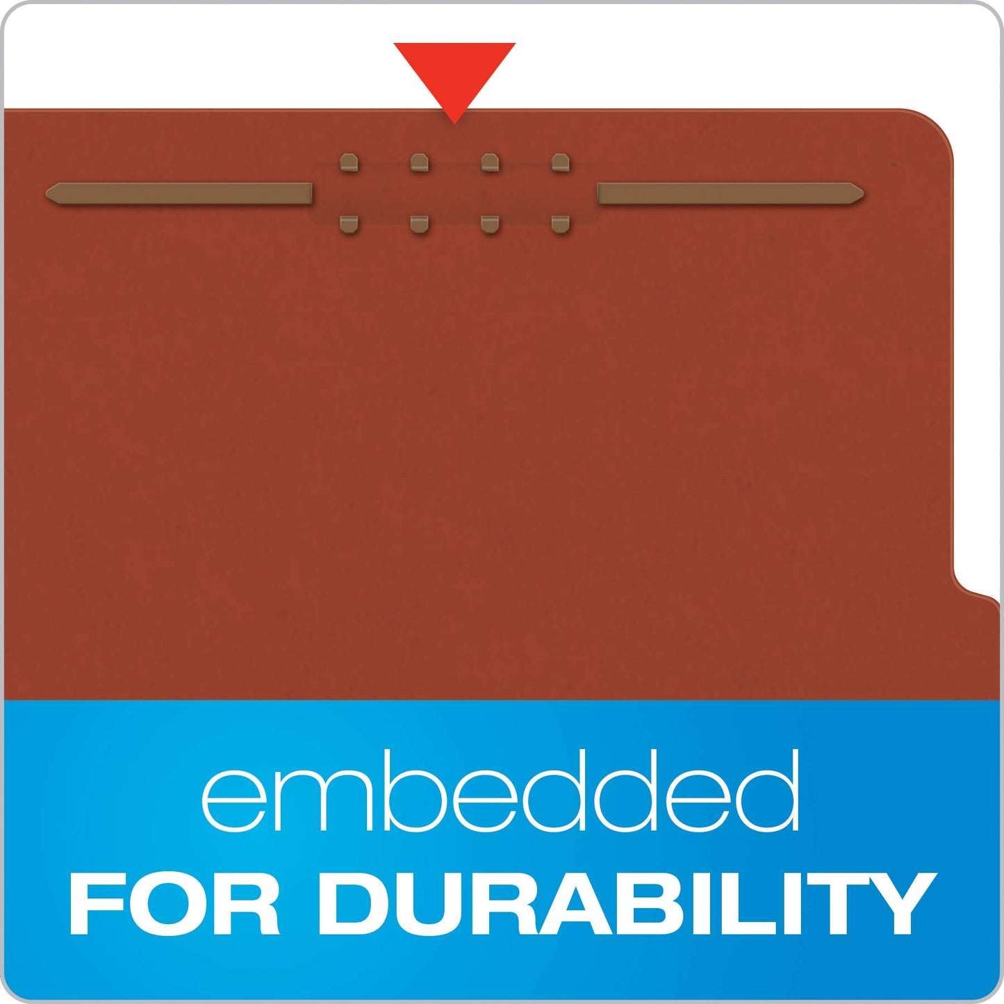 Pendaflex Pressboard Classification File Folders, 3 Dividers, 2" Embedded Fasteners, 2/5 Tab Cut, Letter Size, Red, Box of 10 (1357R)