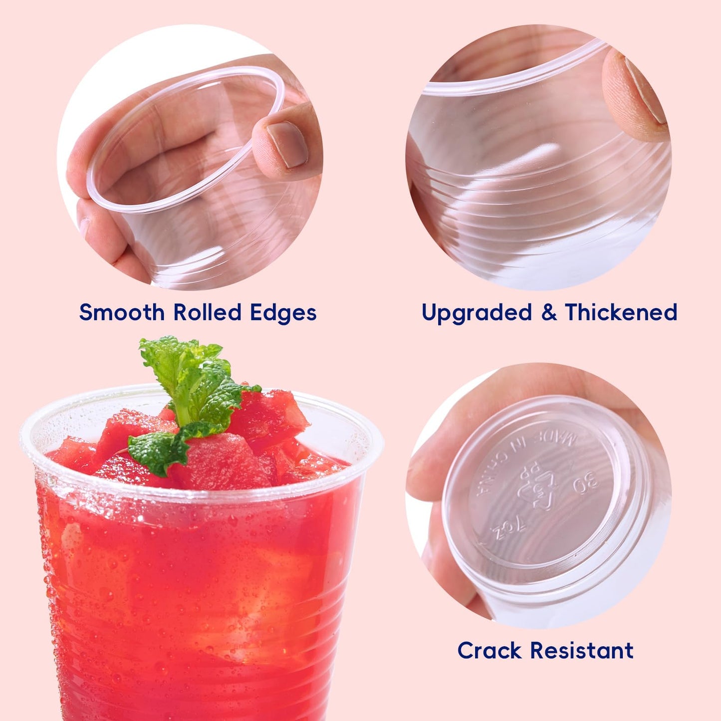 JOLLY CHEF 𝟏𝟐𝟎𝟎 𝐏𝐚𝐜𝐤 7 oz Clear Plastic Cups,7 Ounce Small Disposable Cups, Cold Party Drinking Tumblers for Tasting, Drinking and Party